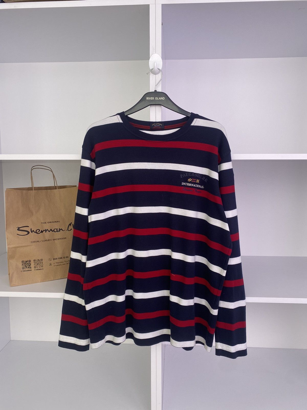 Paul & Shark × Vintage Vintage Paul Shark striped long sleeve shirt Size US XL / EU 56 / 4 - 1 Thumbnail