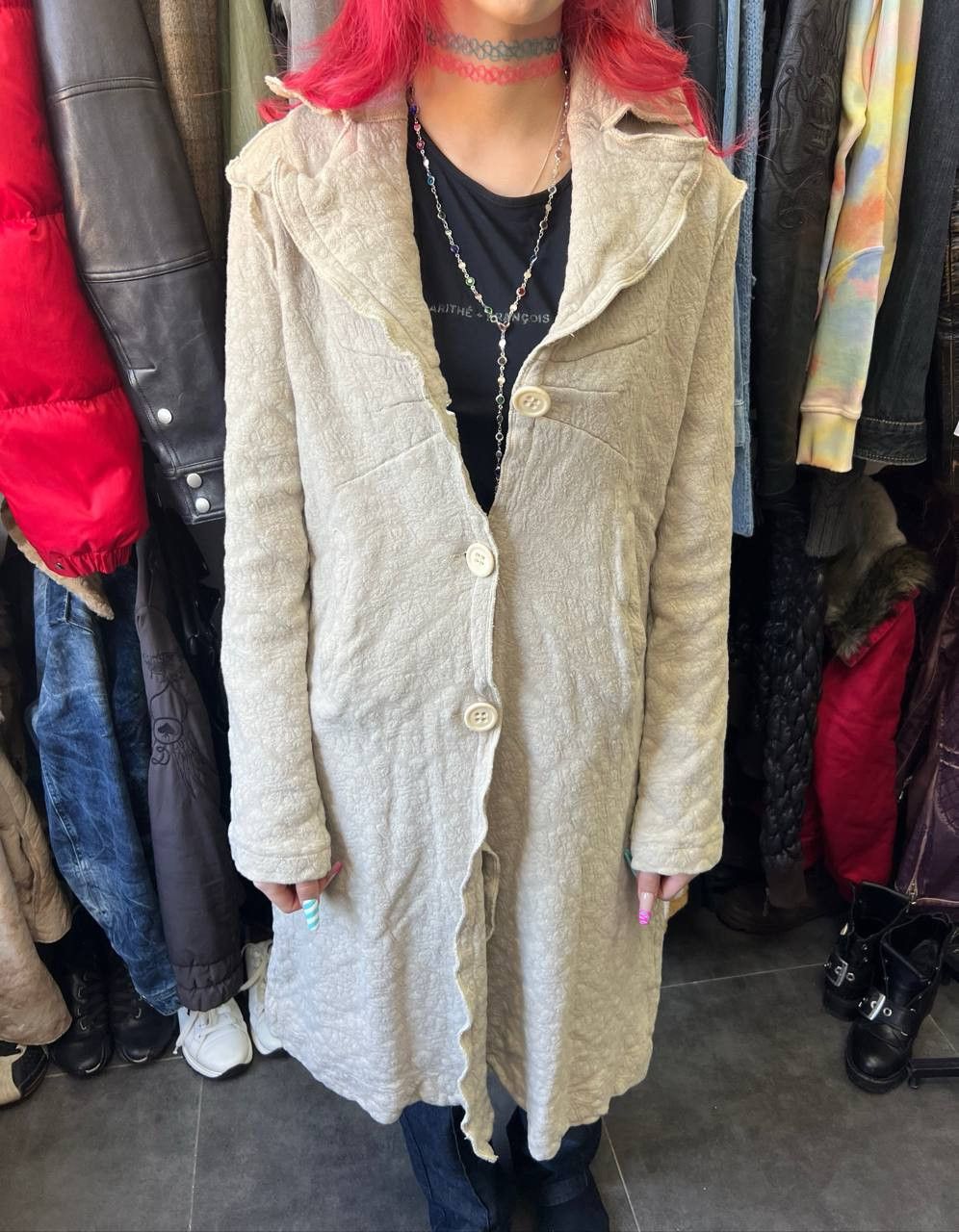 Japanese Brand Women's Transit linen Avant garden Long Coat Vintage Size XS / US 0-2 / IT 36-38 - 2 Thumbnail