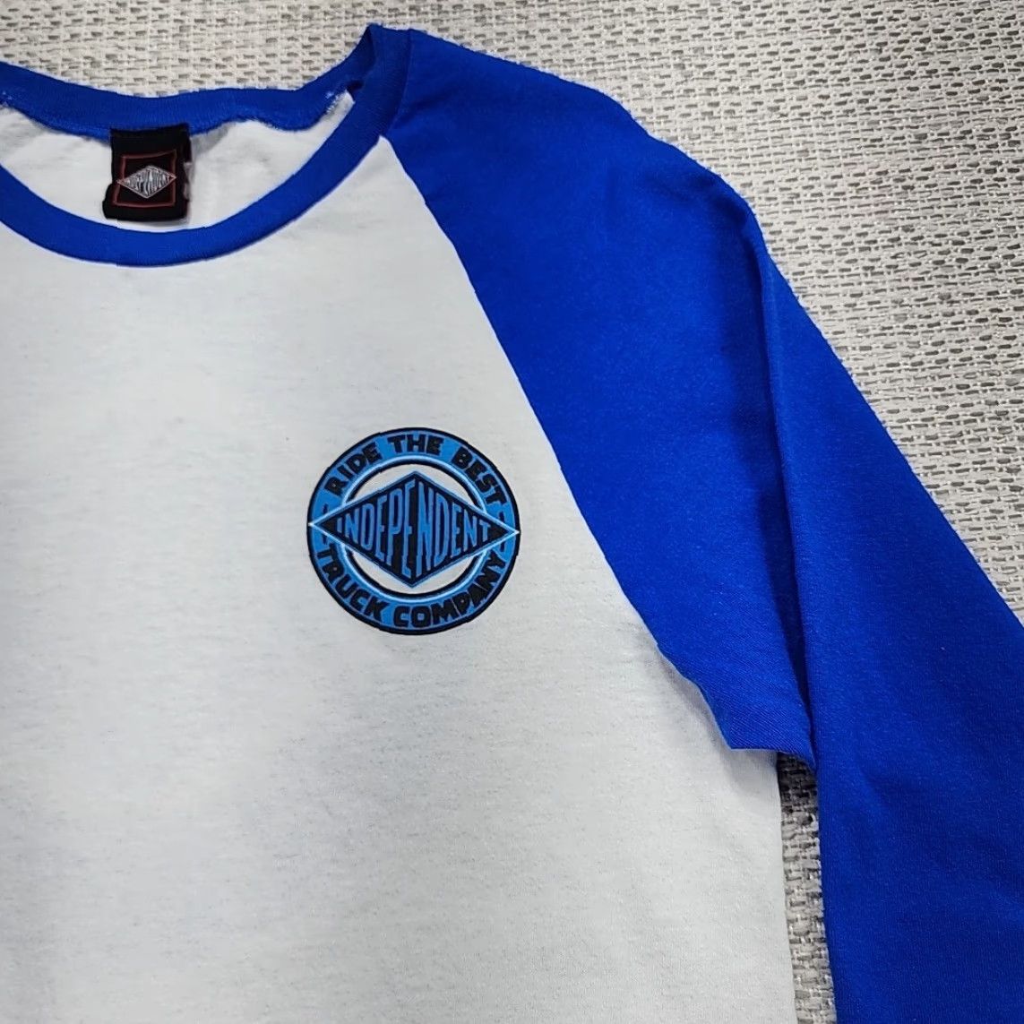Vintage Independent Shirt Adult Small White Raglan Built To Grind Logo Graphic Tee Skate Mens Size US S / EU 44-46 / 1 - 4 Thumbnail