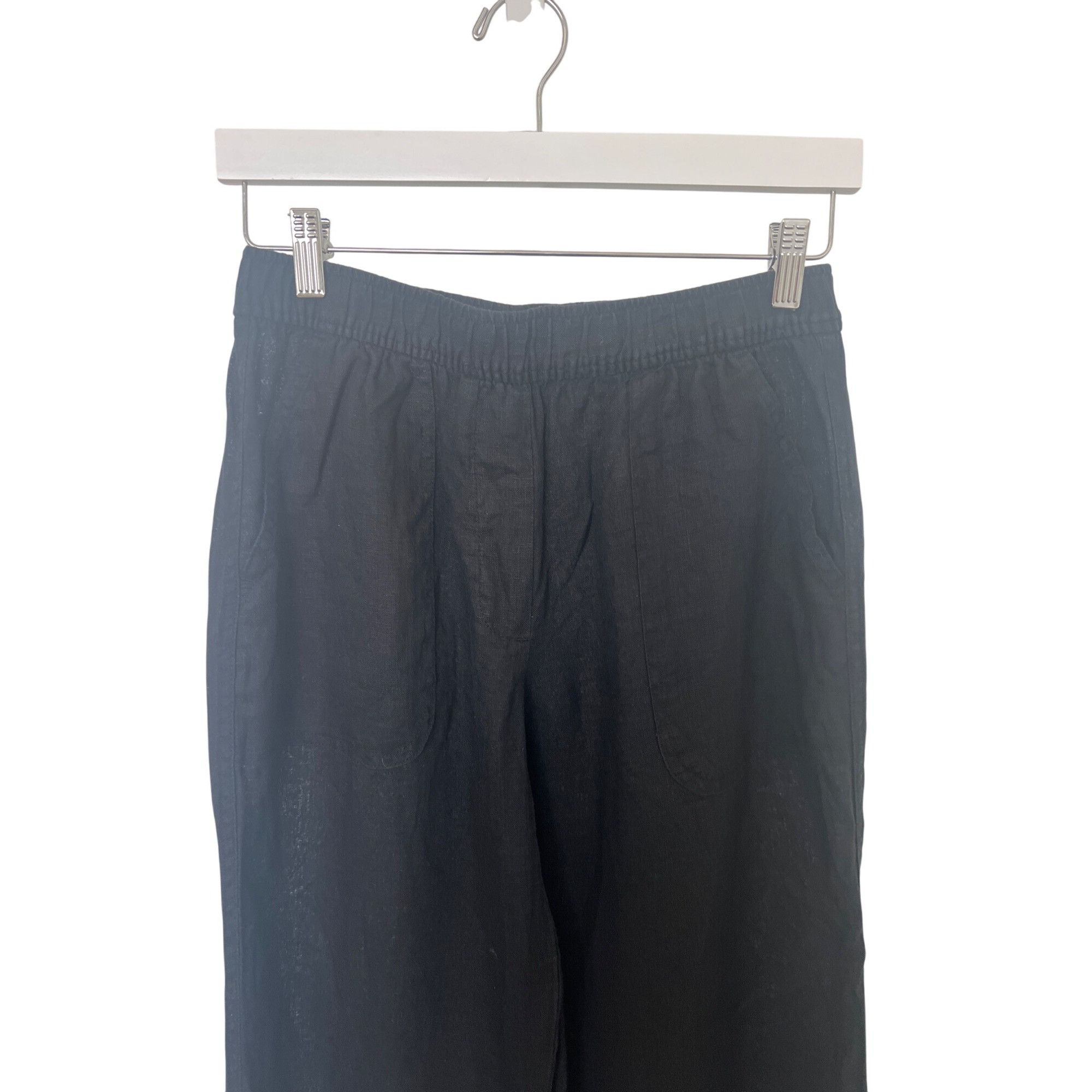 Zara Zara Womens Black Linen Pants Size 27" / US 4 / IT 40 - 2 Thumbnail