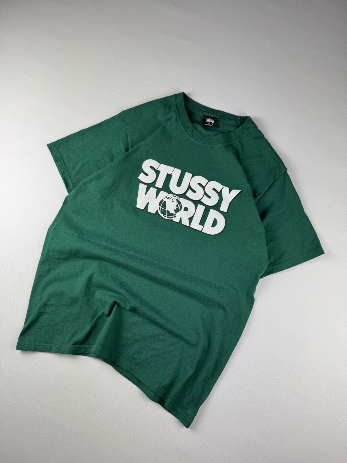 Stussy Stüssy World Tee Dark Green T-Shirt Size US M / EU 48-50 / 2 - 2 Thumbnail