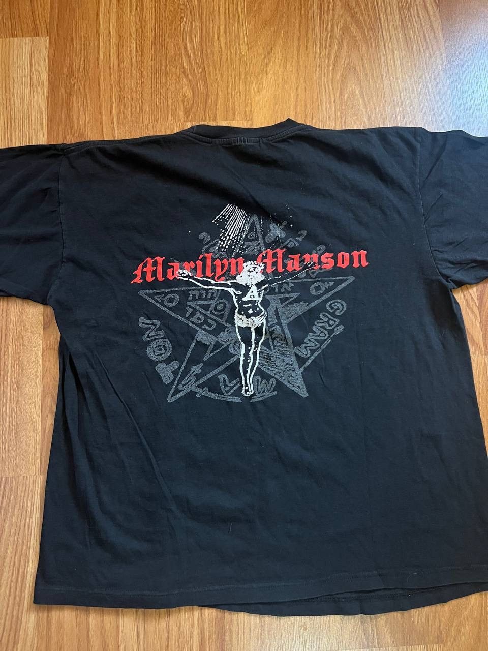 Band Tees × Marilyn Manson × Vintage Vintage Marilyn Manson T Shirt Band Tour Tee Size US L / EU 52-54 / 3 - 13 Thumbnail