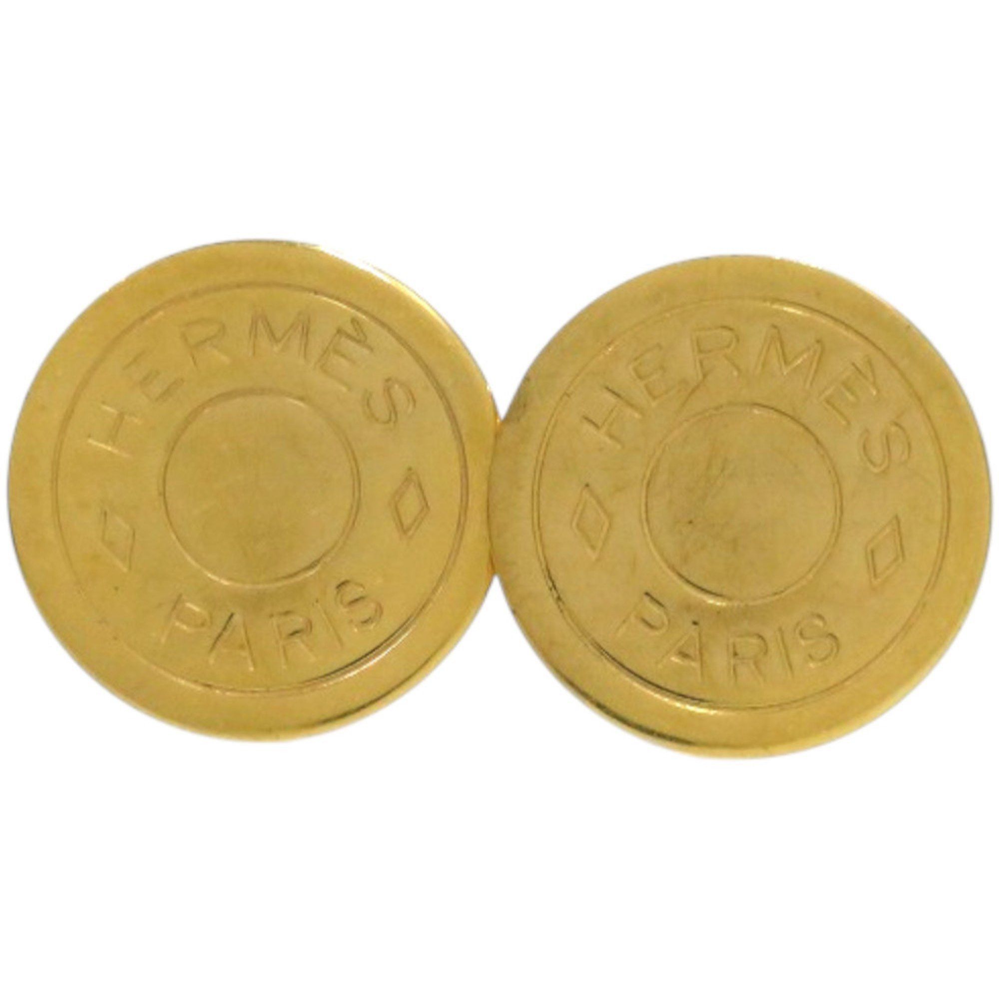 Hermes Hermes Serie Metal Gold Earrings 0155 HERMES Size ONE SIZE - 1 Thumbnail