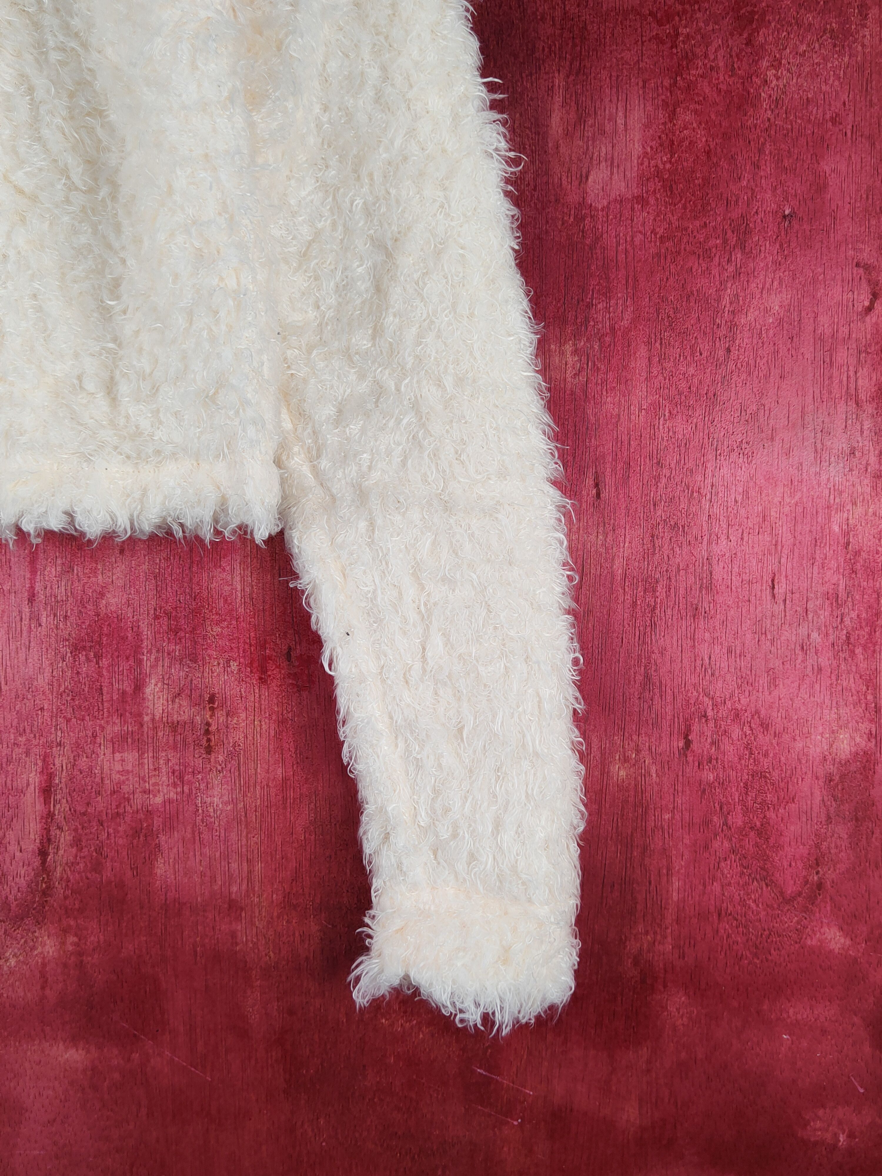Homespun Knitwear × Japanese Brand × Vintage Evelyn Light Orange Shag Shaggy Fur Mohair Knitwear #S1996 Size S / US 4 / IT 40 - 6 Thumbnail