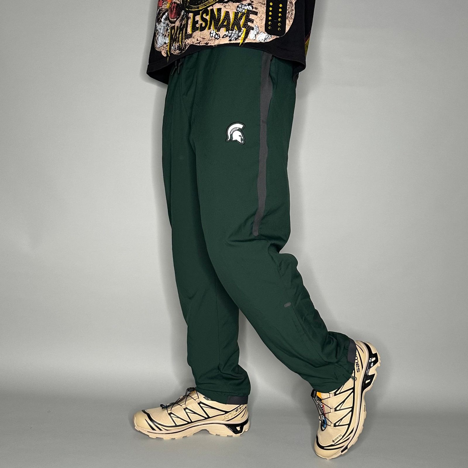 Vintage Y2K Nike Track Pants Mens S Relaxed Green White