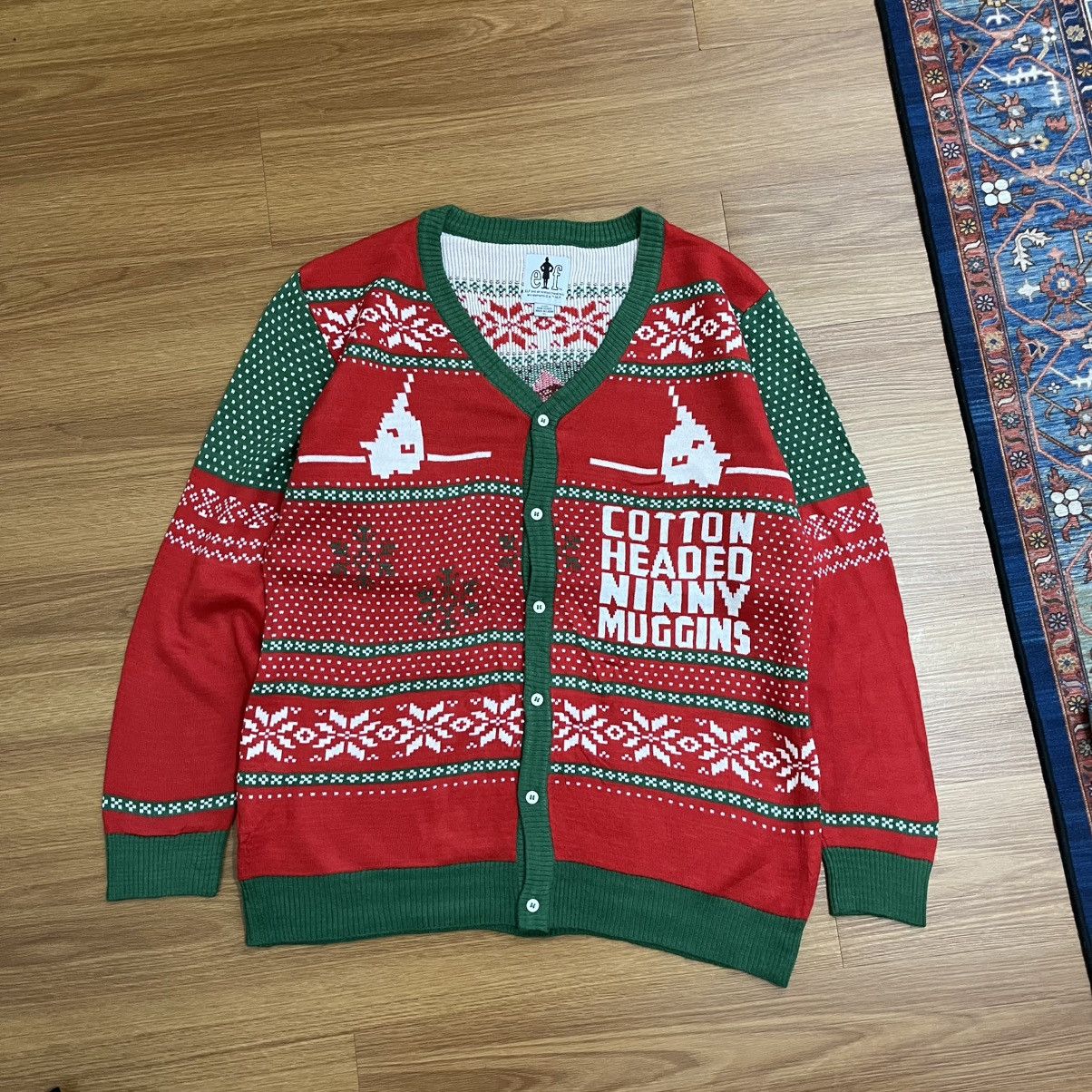 Japanese Brand Elf Santa Knit Cardigan Size US L / EU 52-54 / 3 - 1 Thumbnail