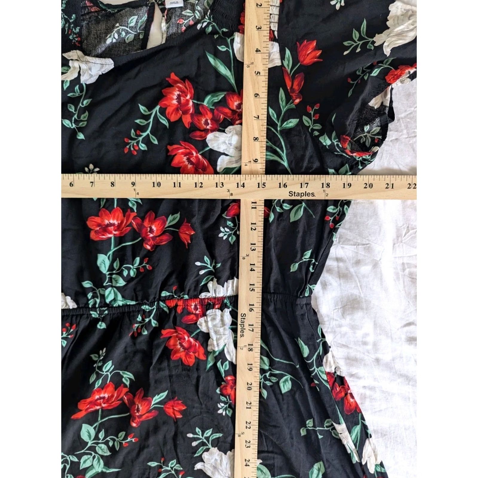 Old Navy Old Navy Short Sleeve Mini Dress Floral Women's L Blue EUC Light Weight Size 36" / US 14 / IT 50 - 5 Thumbnail