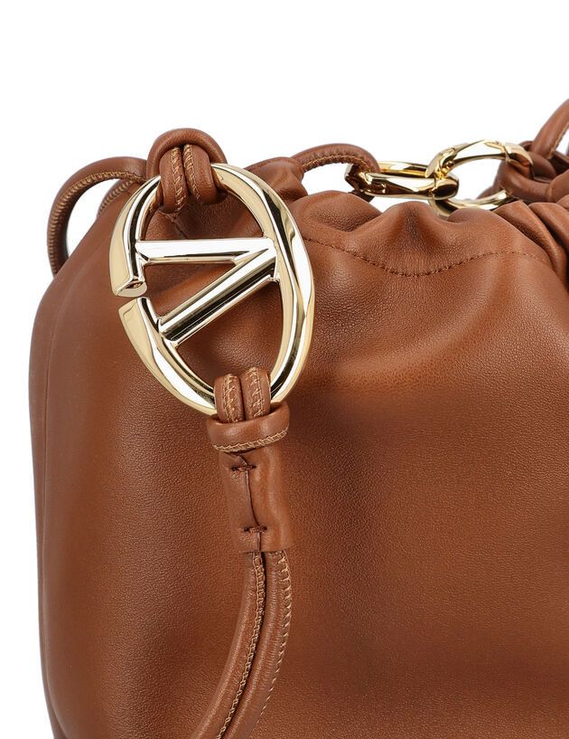 Valentino o1s22i1n0924 Size: OS / Pouf Mini Vlogo Bucket Bag in Brown Size ONE SIZE - 4 Thumbnail