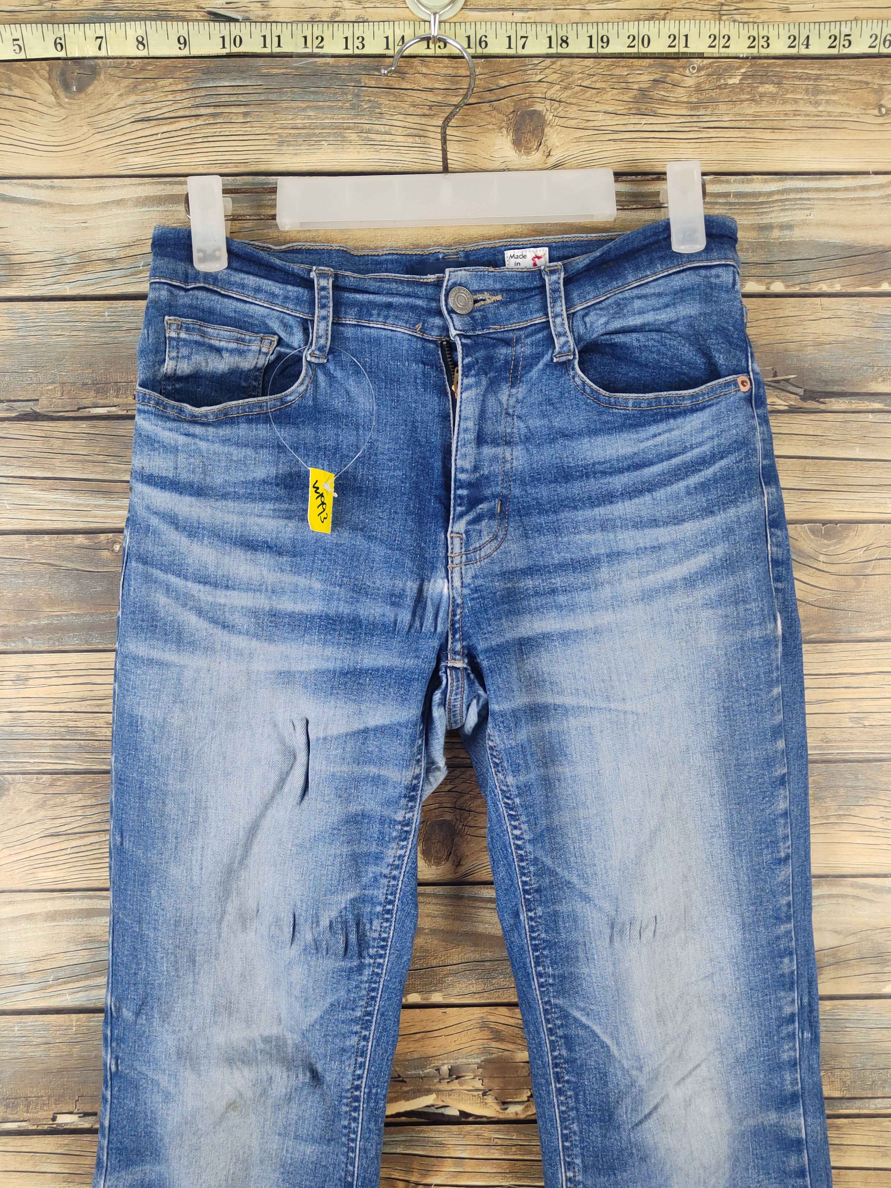 Japanese Brand Japan vintage Blue Distressed Ripped denim Jeans #W1993 Size US 28 / EU 44 - 2 Thumbnail
