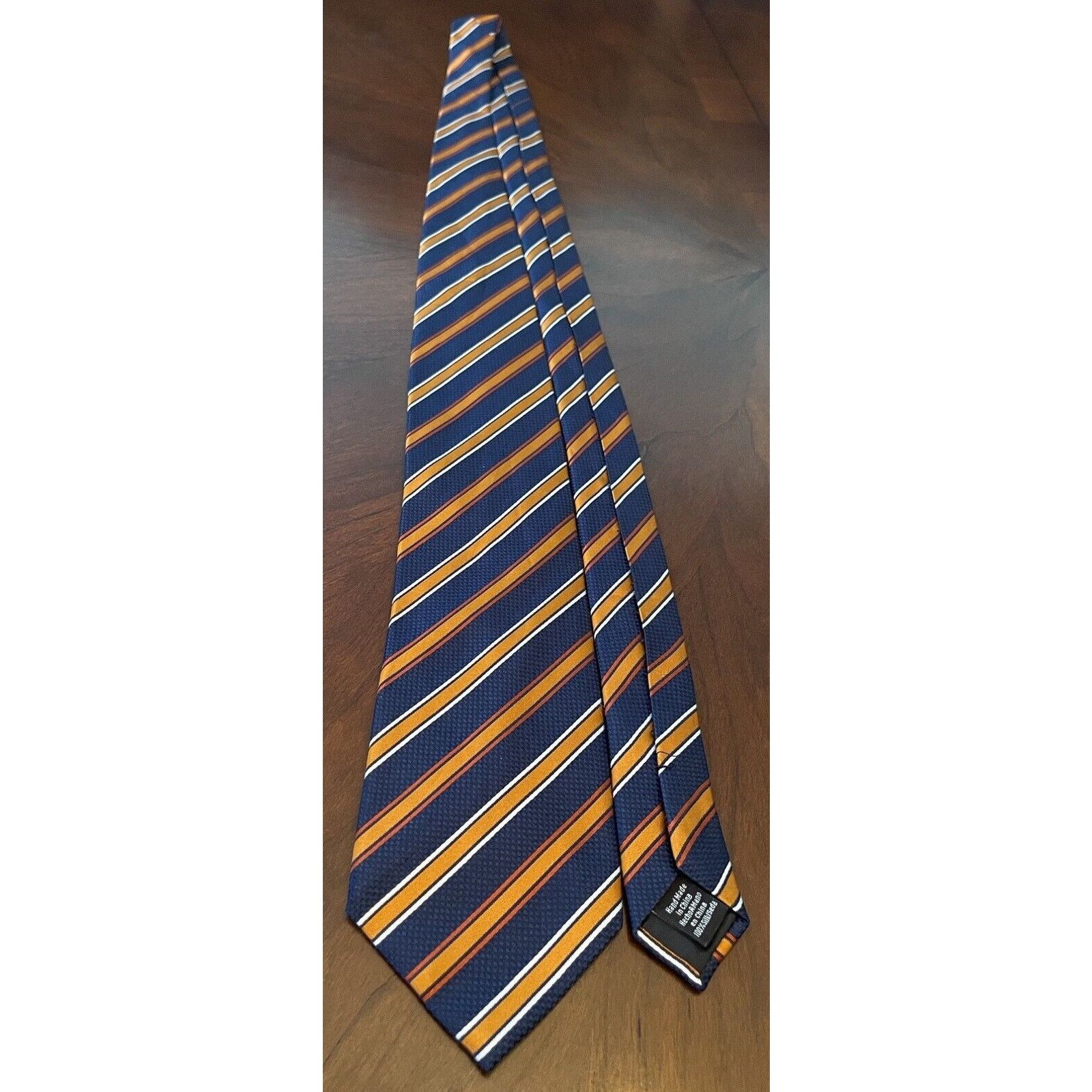 Stafford Stafford Blue Orange Hand Made 100% Silk Made In China Size ONE SIZE - 3 Thumbnail