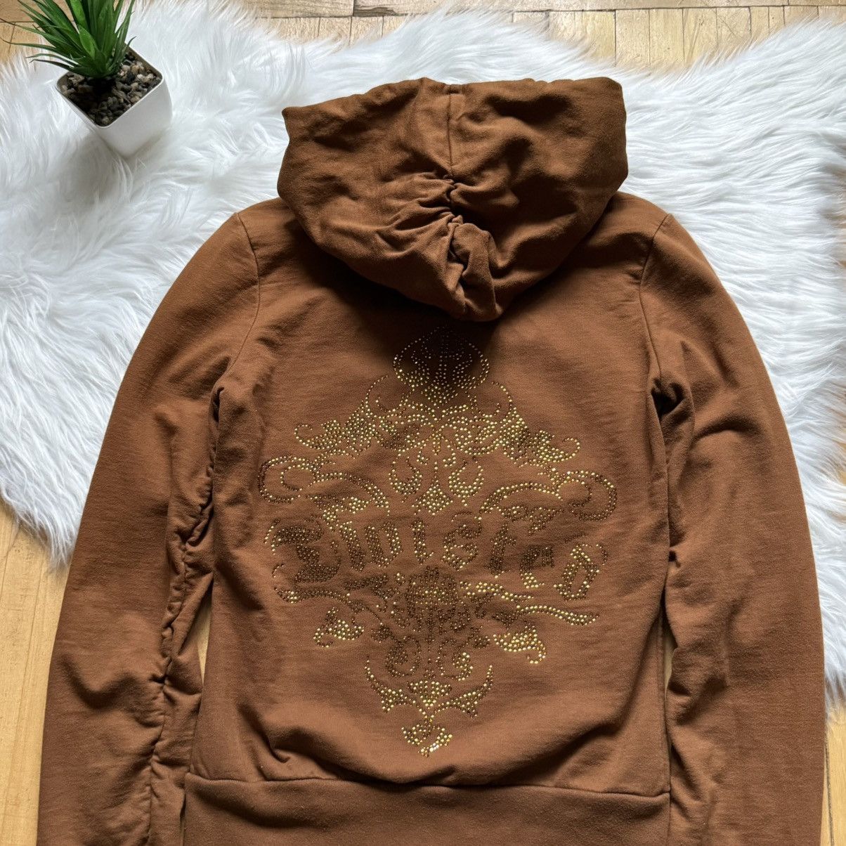 Hysteric Glamour 📌 Crazy Twisted Heart America Zip Rhinestones Hoodie LGB Size S / US 4 / IT 40 - 11 Thumbnail