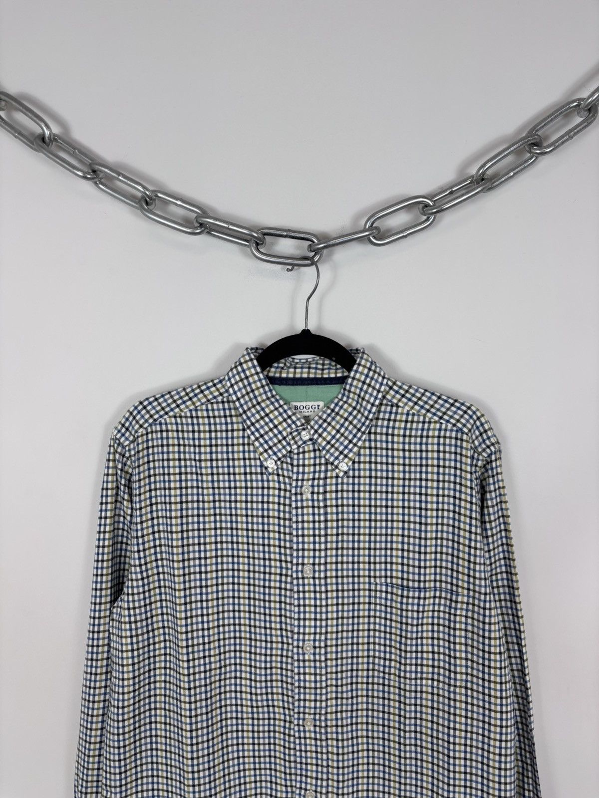 Boggi Boggi Milano BM39 Men’s Tattersall Check Button Up Shirt Size US L / EU 52-54 / 3 - 2 Thumbnail