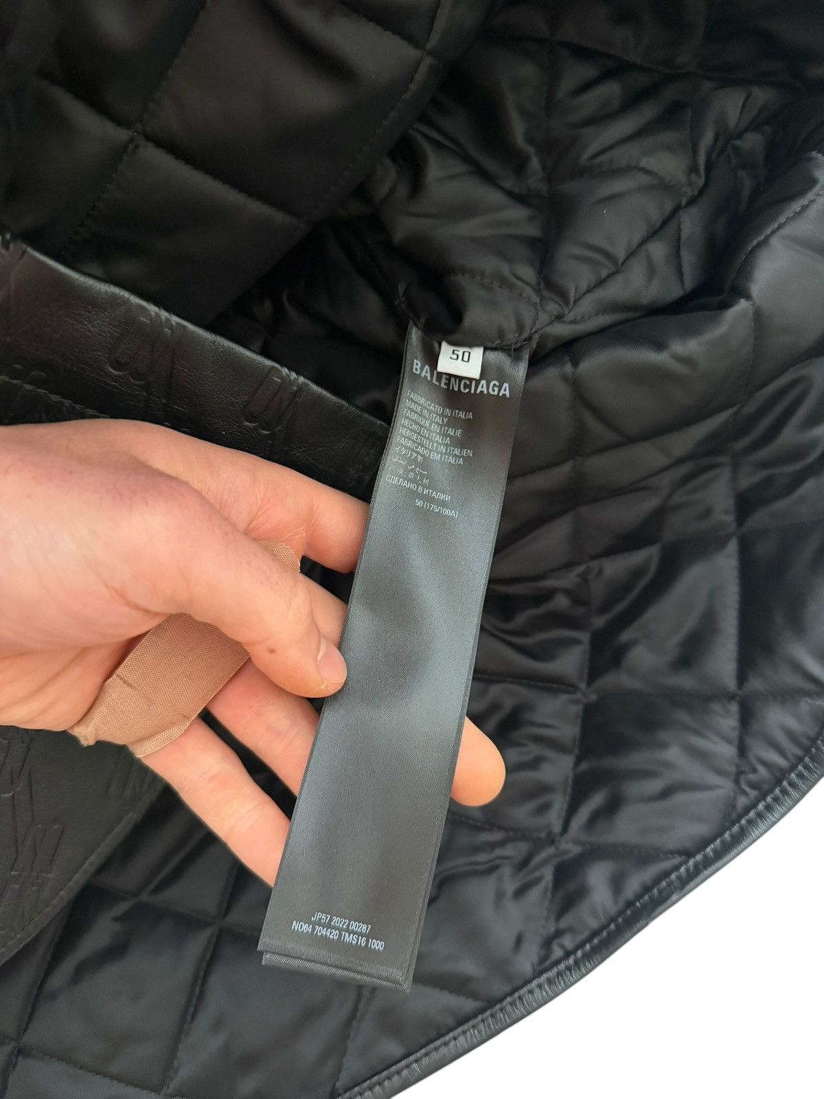 Balenciaga $6,900 Leather Debossed Logo Over Shirt Size US M / EU 48-50 / 2 - 6 Thumbnail