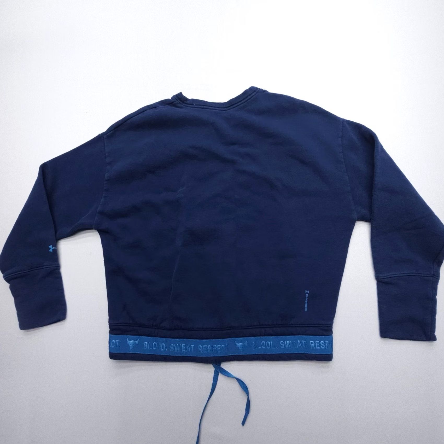 Under Armour Under Armour Project Rock Fleece Sweatshirt Womens Small Blue Gym Crop Size S / US 4 / IT 40 - 2 Thumbnail