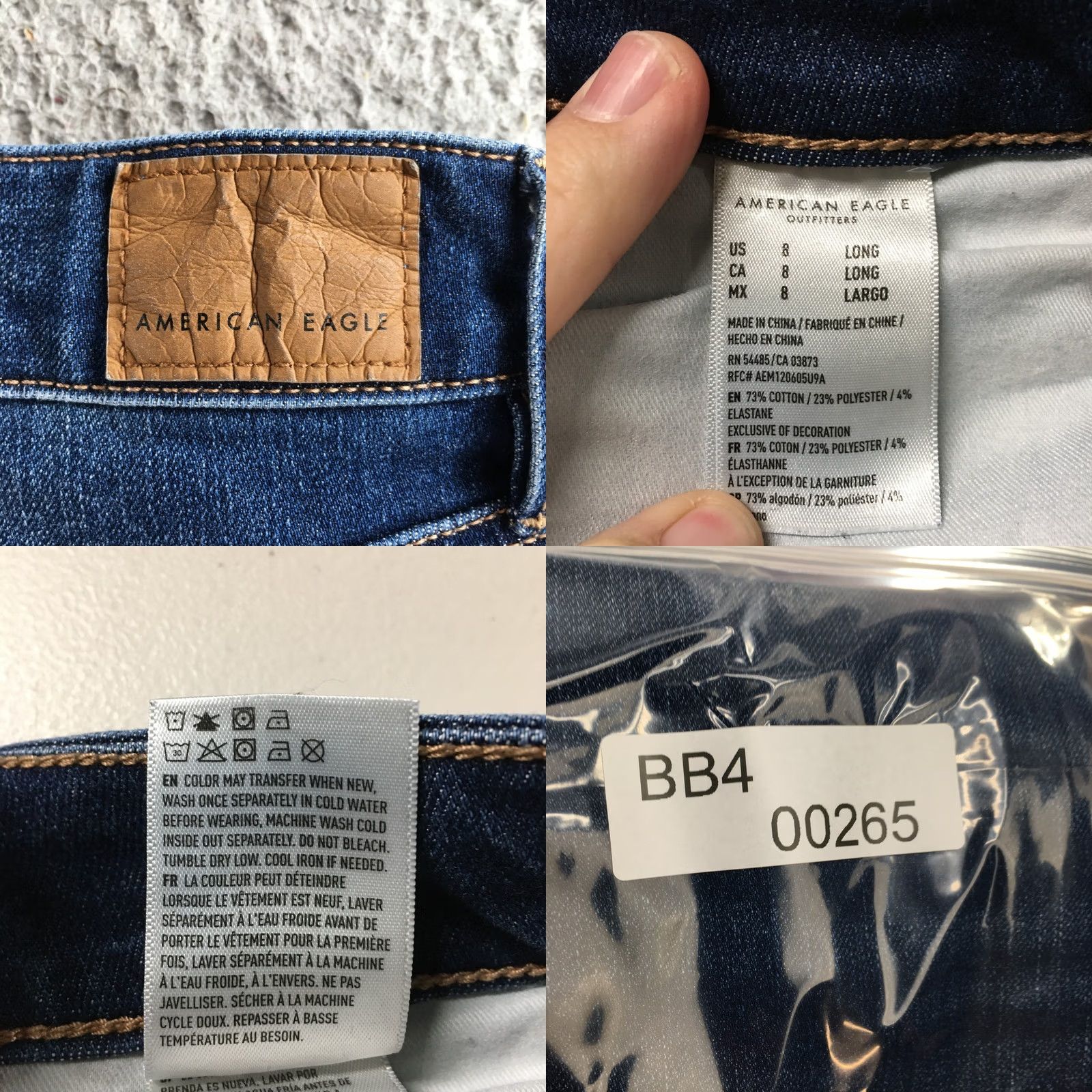 American Eagle Outfitters American Eagle Outfitters Jeans Womens 8 Long Blue Skinny Distressed Raw Hem Stretch Denim Jeans Womens Size 30" / US 8 / IT 44 - 11 Thumbnail