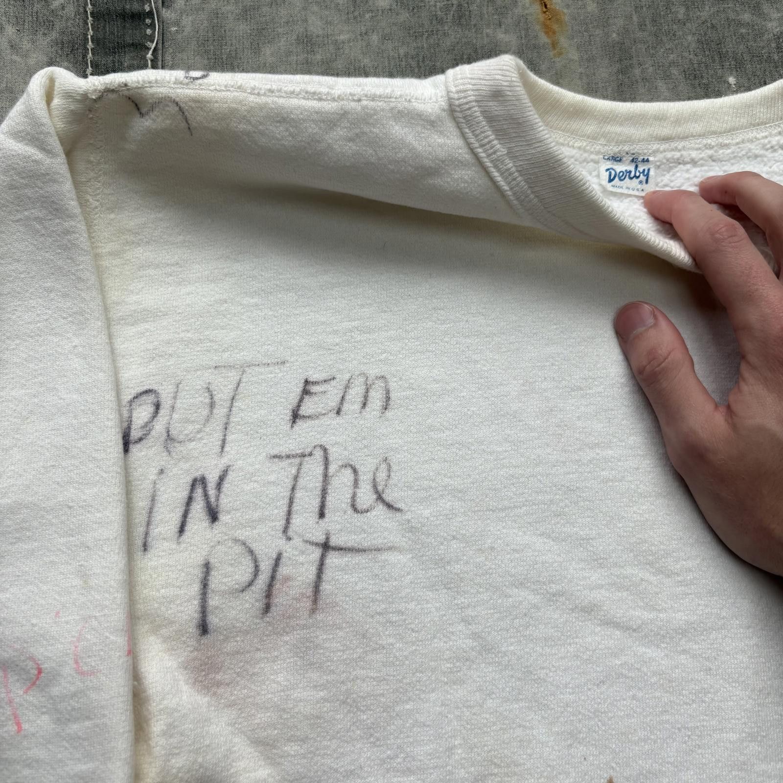 Vintage Vintage 60s Hand Drawn Writing Joke Senior School Sweatshirt Size US M / EU 48-50 / 2 - 6 Thumbnail