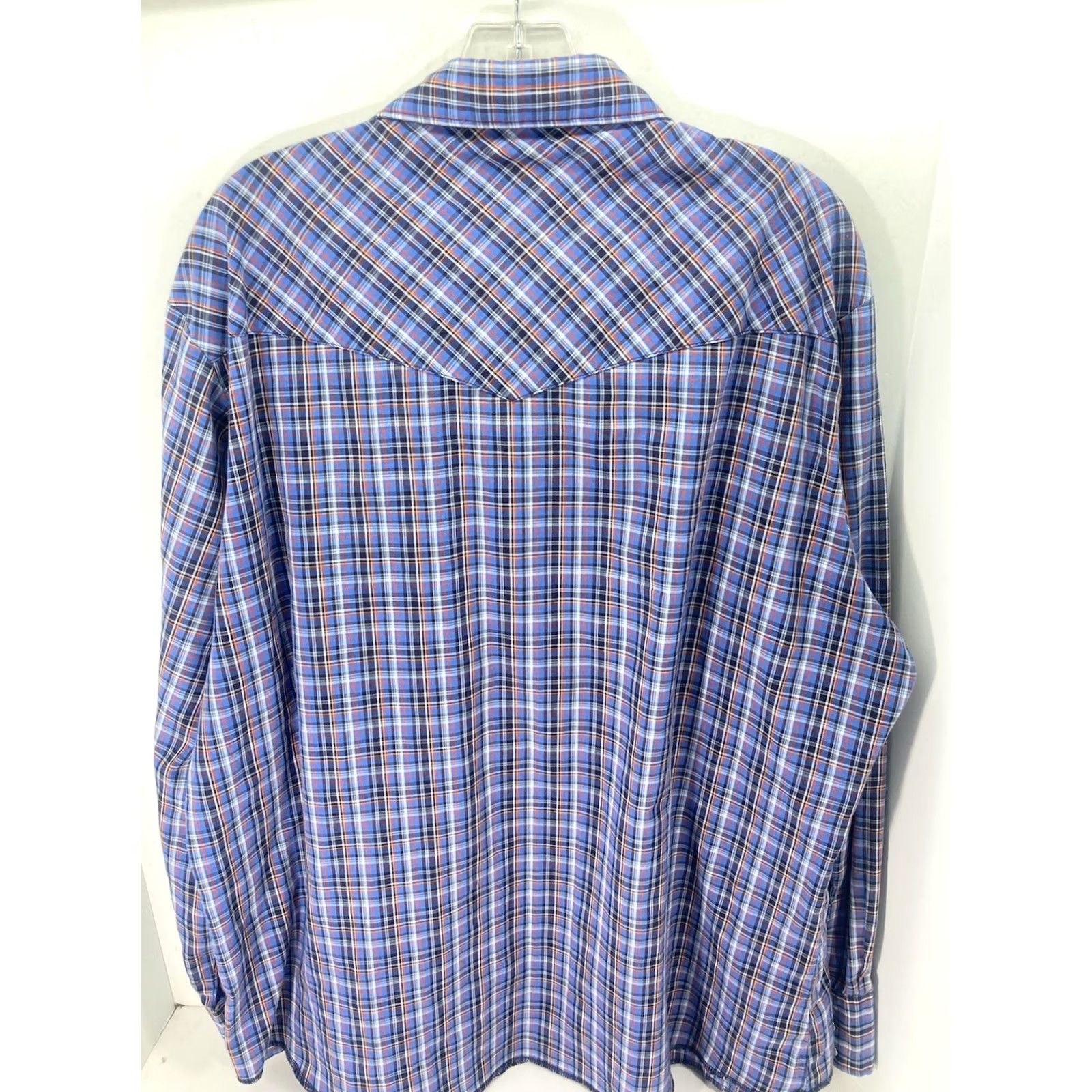 Wrangler VINTAGE Wrangler Pearl Snap Shirt Men XL Blue Plaid Long Sleeve Western Mens Size US XL / EU 56 / 4 - 6 Thumbnail