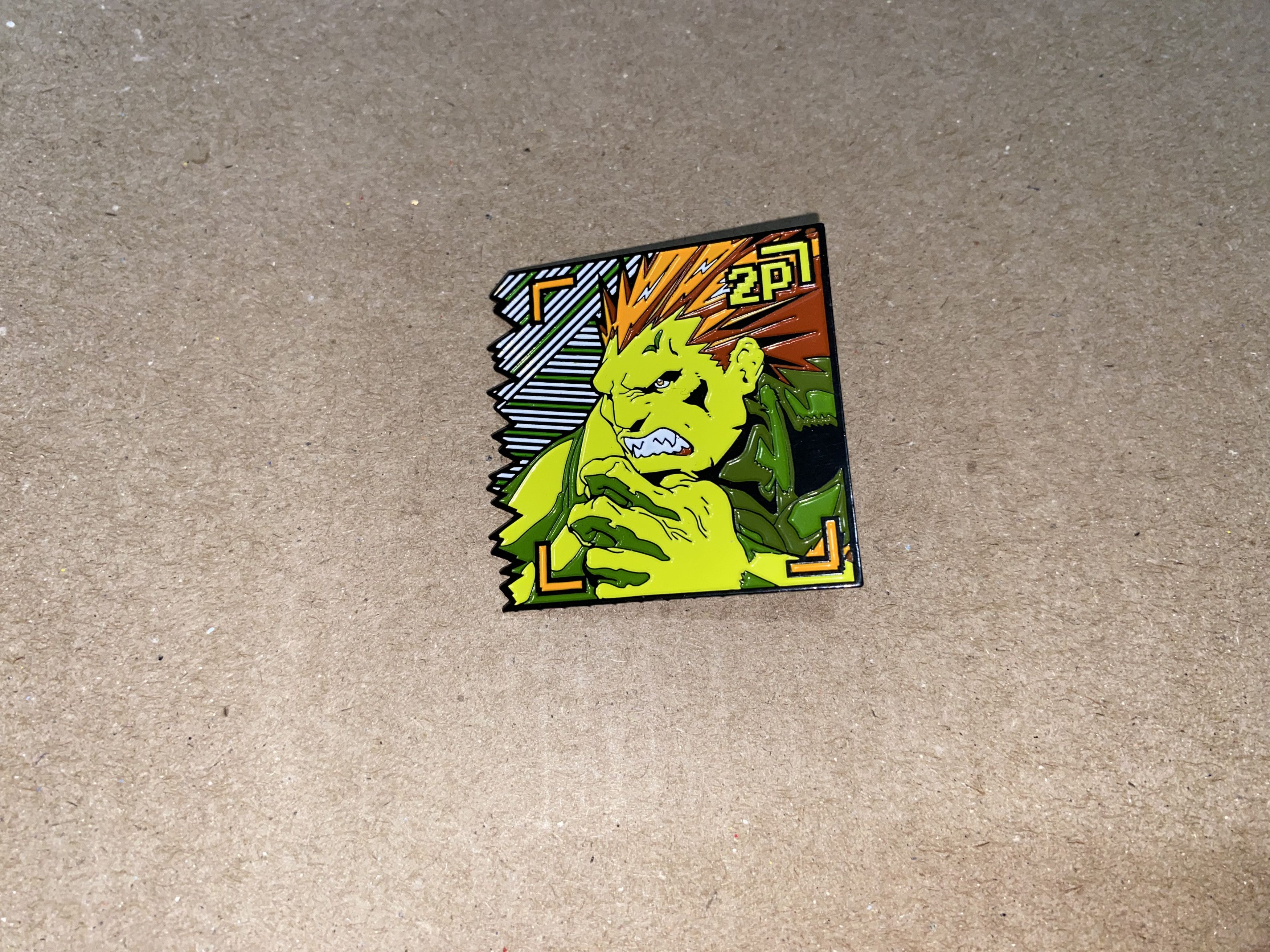 Street Fighter RARE Limited Street fighter BLANKA Player 2 2P enamel pin Size ONE SIZE - 1 Thumbnail