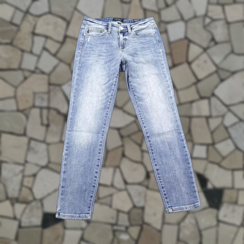 Denime Judy Blue Jeans Women Light Wash Skinny Stretch Denim Distressed Pockets Zipper Button 7/28 Regular 28 in Cotton Blend Slim Vintage: No Size 28" / US 6 / IT 42 - 1 Thumbnail