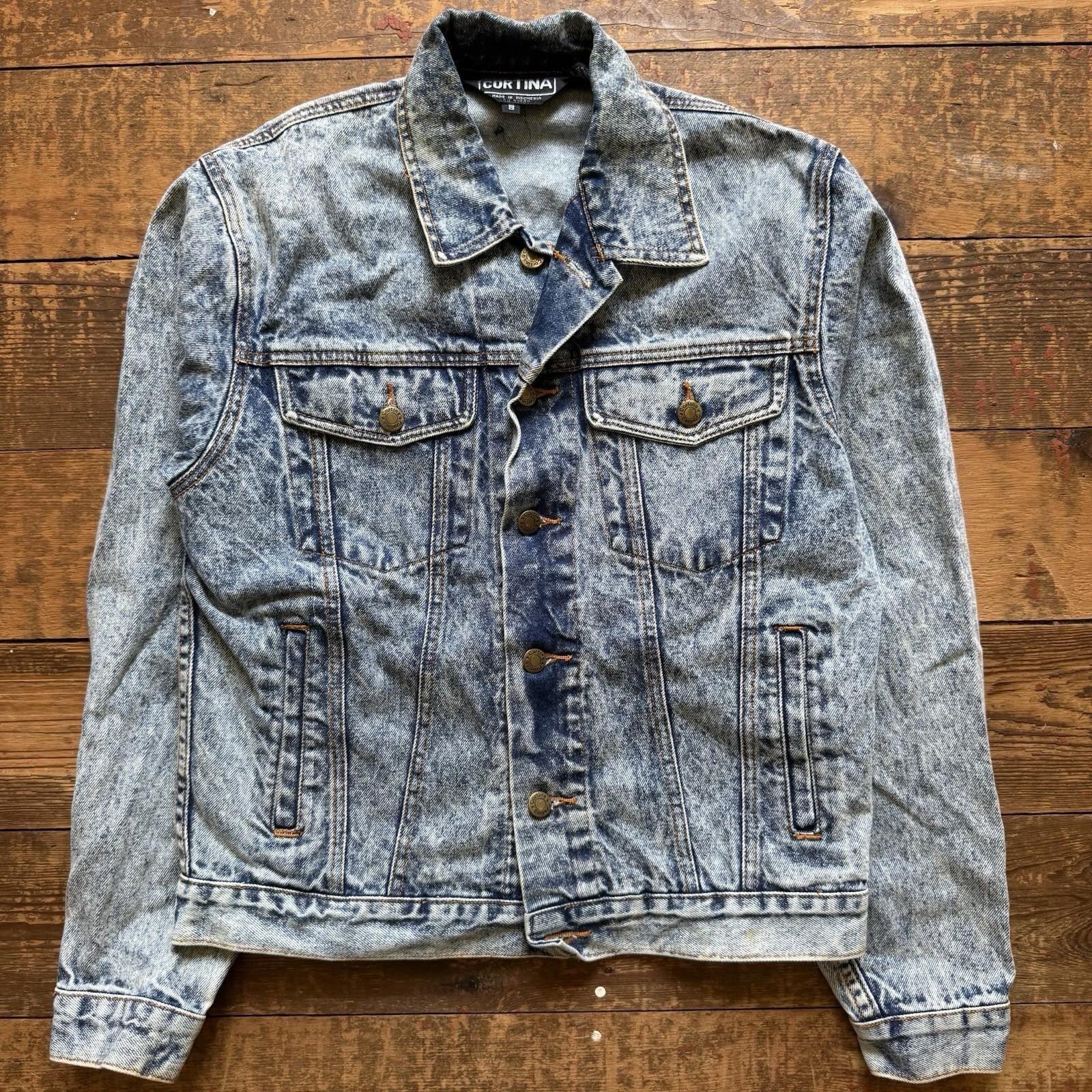 Cortina Vintage Acid Wash Distressed Denim Jean Jacket Coat Cortina Size US S / EU 44-46 / 1 - 1 Thumbnail