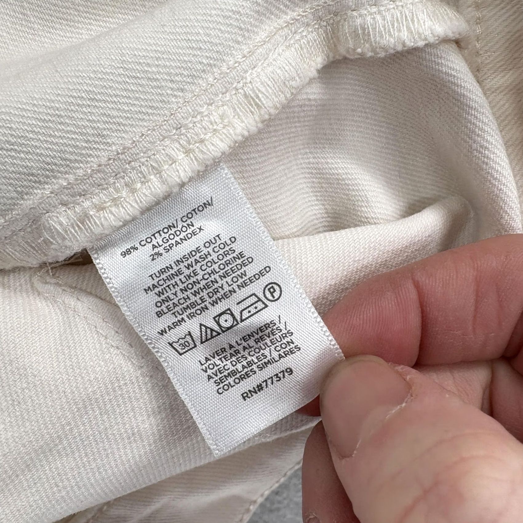 Ann Taylor VINTAGE? No. Ann Taylor White Wide Leg Crop Pants 12P Petite Women White Twill High Rise Sailor Cropped Pants with Pockets Stretch Size 34" / US 12 / IT 48 - 5 Thumbnail