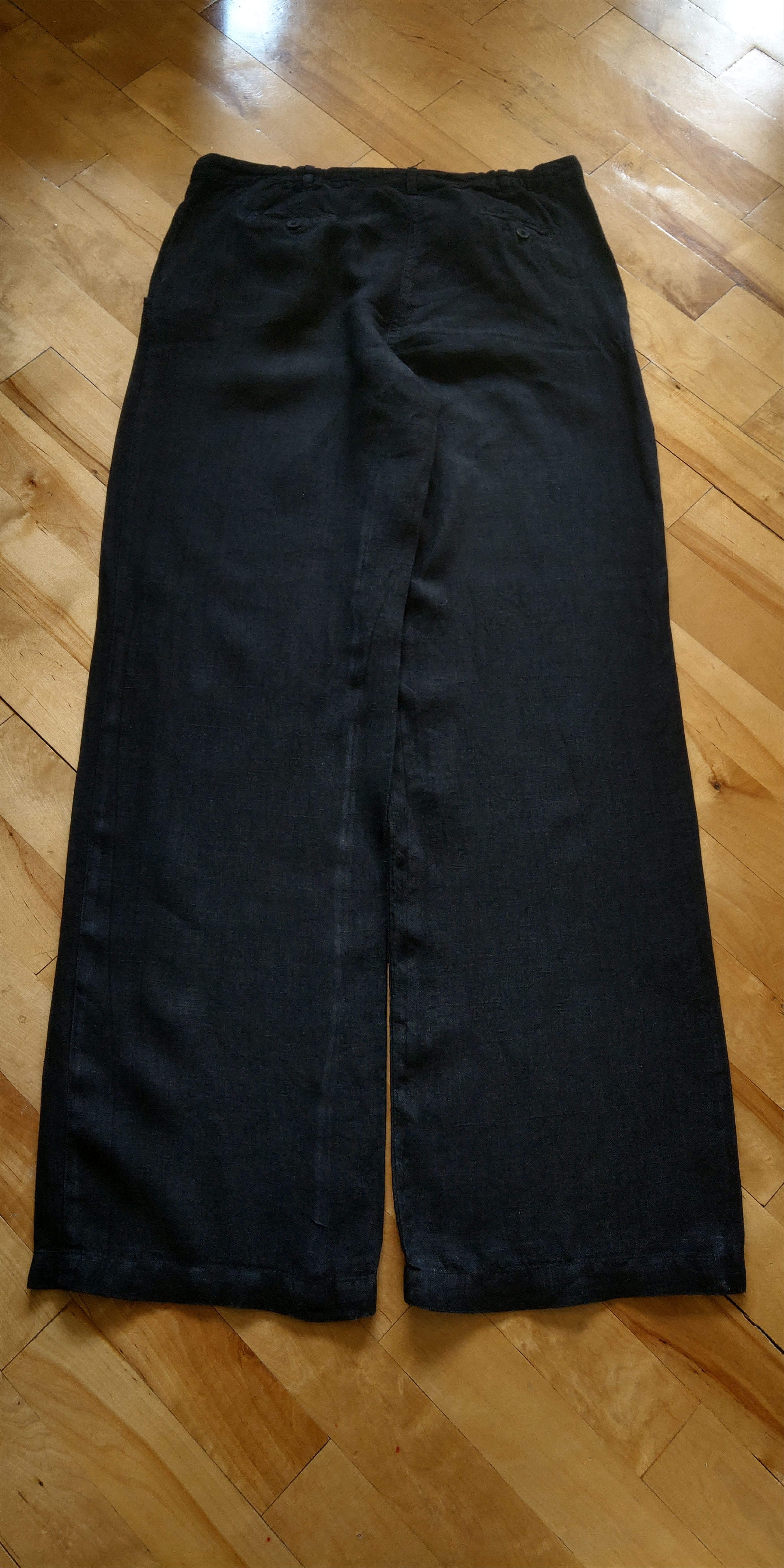 Vintage 100% Linen Pants Darkfashion Minimal y2k Vintage Wide Flared Size US 33 - 2 Thumbnail