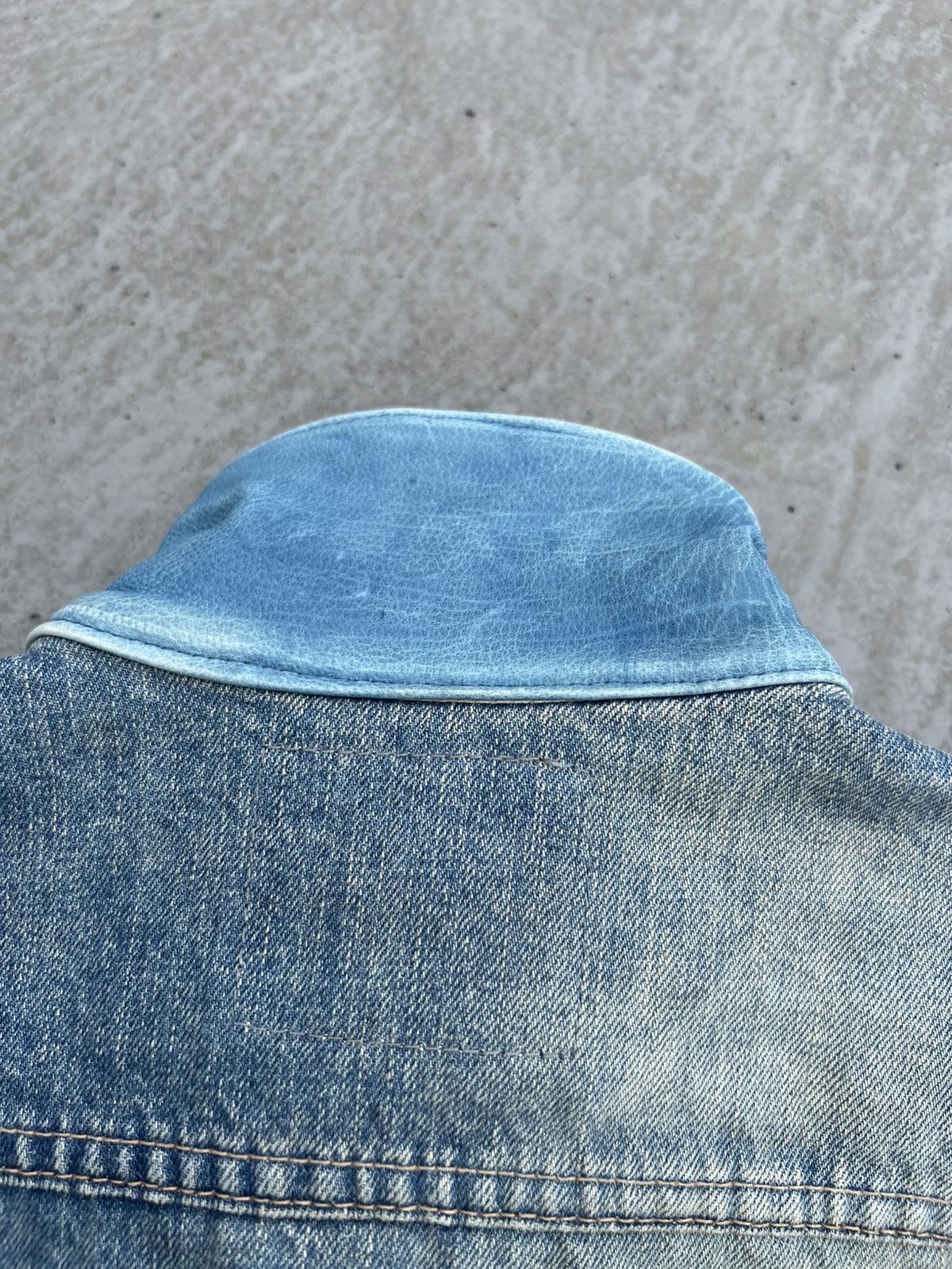 Isamu Katayama Backlash Isamu Katayama Backlash Leather Repair Denim Trucker Jacket Size US M / EU 48-50 / 2 - 6 Thumbnail