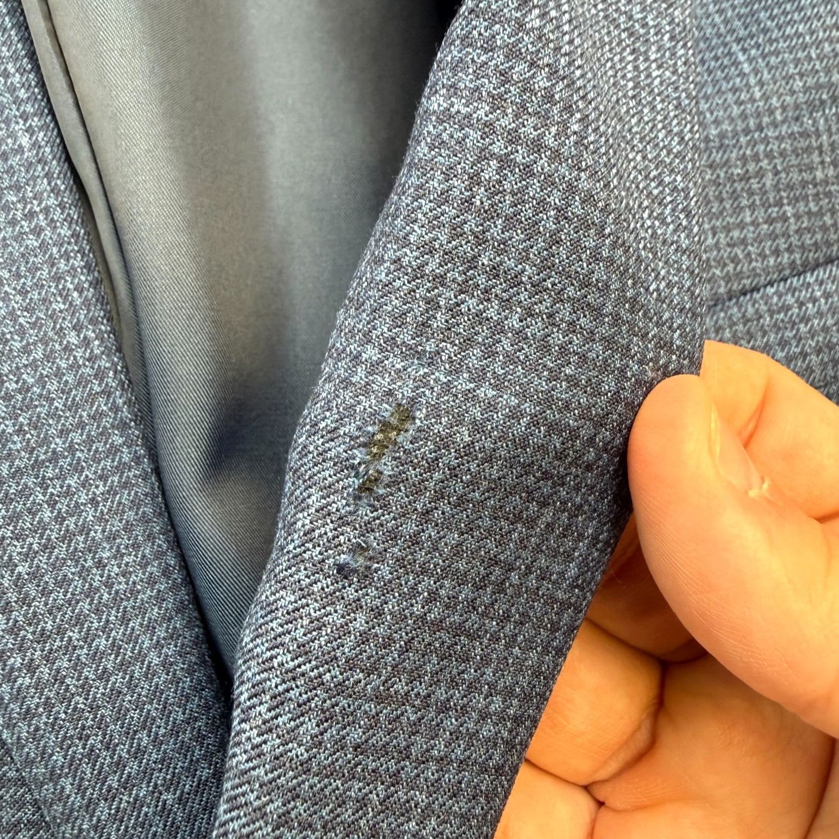 Jos. A. Bank Jos A Bank Blazer Jacket Mens 44L Blue Houndstooth Executive Sport Coat Wool Blazer Size 44R - 4 Thumbnail