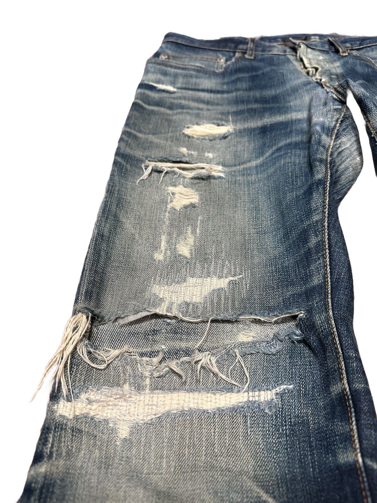 Dior AW06 Dior Homme Hedi Slimane Thrashed Raw Denim Size US 31 - 3 Thumbnail