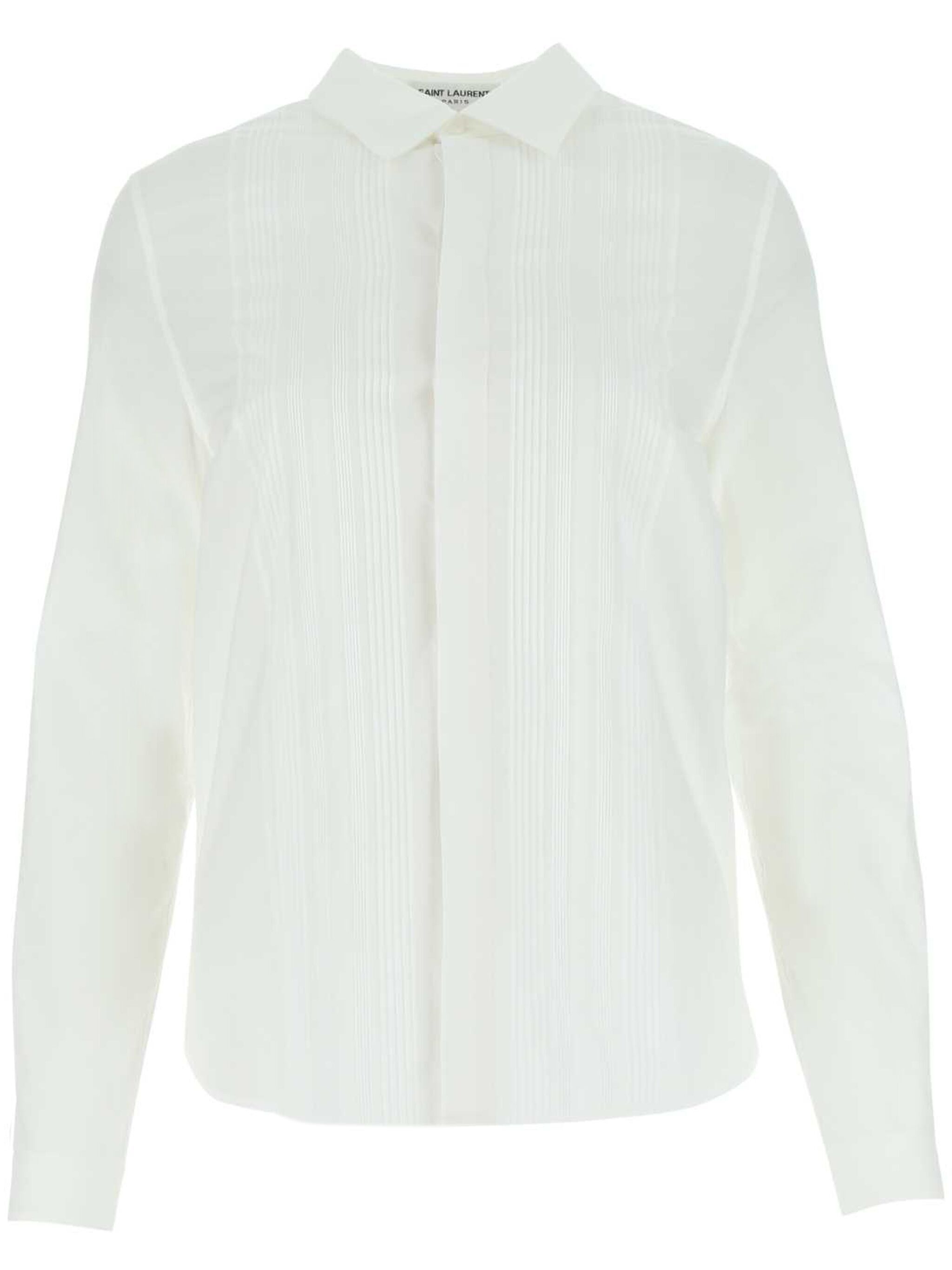 Saint Laurent Paris o1s1wg110924 Chemise Classique Avec Plastro Blanc Shirt Size XS / US 0-2 / IT 36-38 - 1 Thumbnail