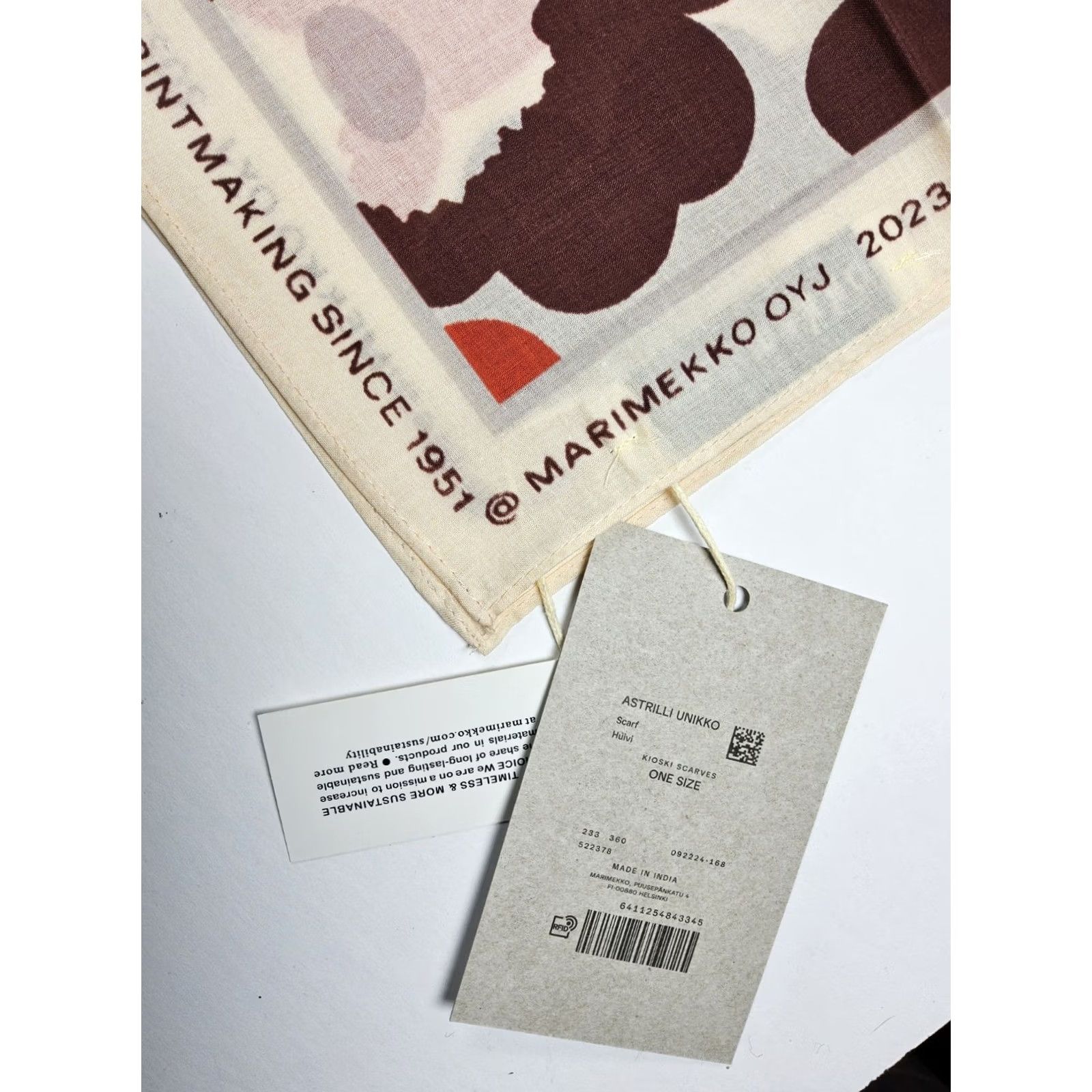 Marimekko Marimekko Kioski Astrilli Unikko Floral Organic Cotton Bandana Size ONE SIZE - 3 Thumbnail