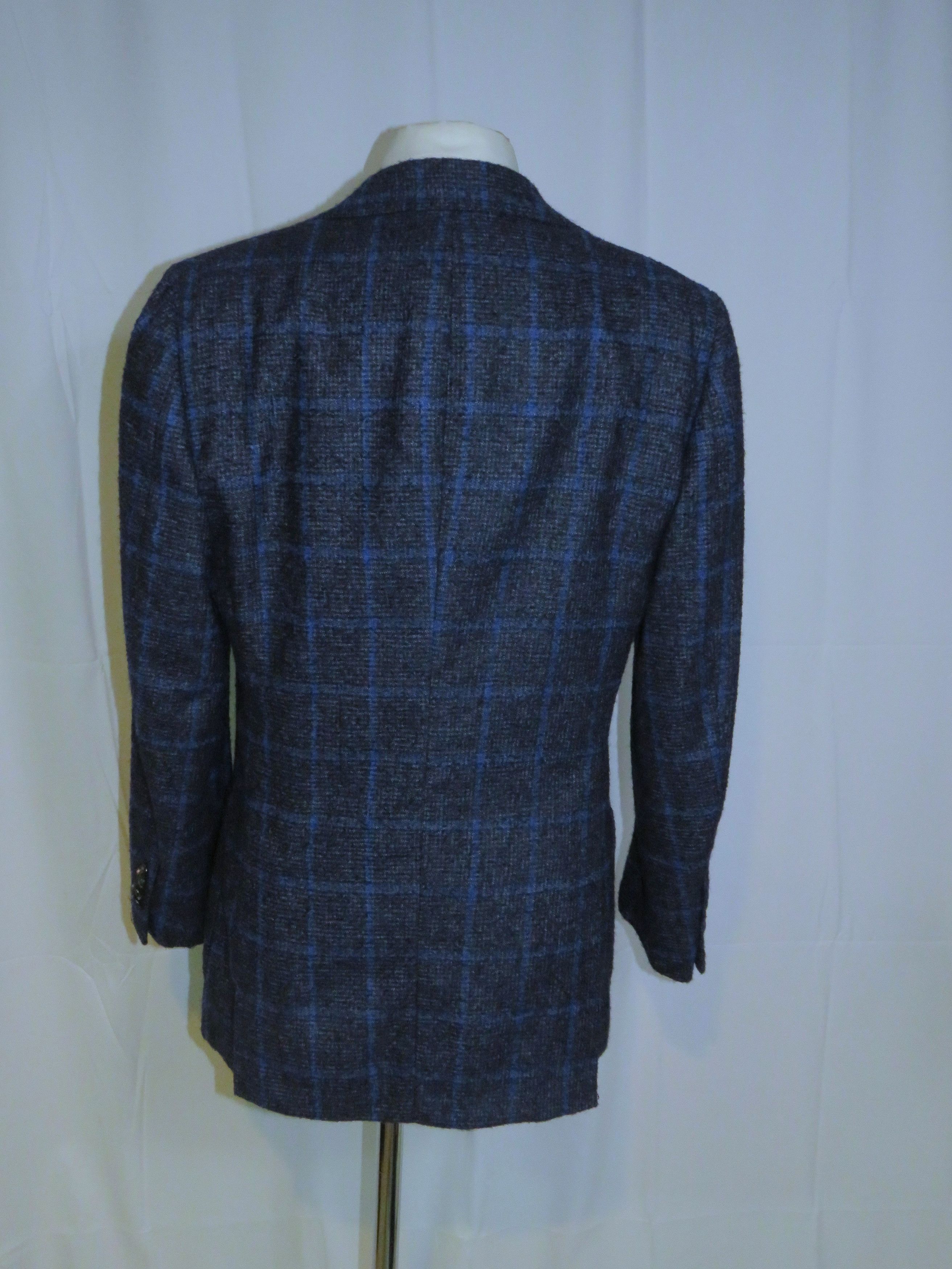 Cesare Attolini Handmade Alpaca Blend Gray & Blue Plaid Flannel Blazer 40R Size 40R - 10 Thumbnail