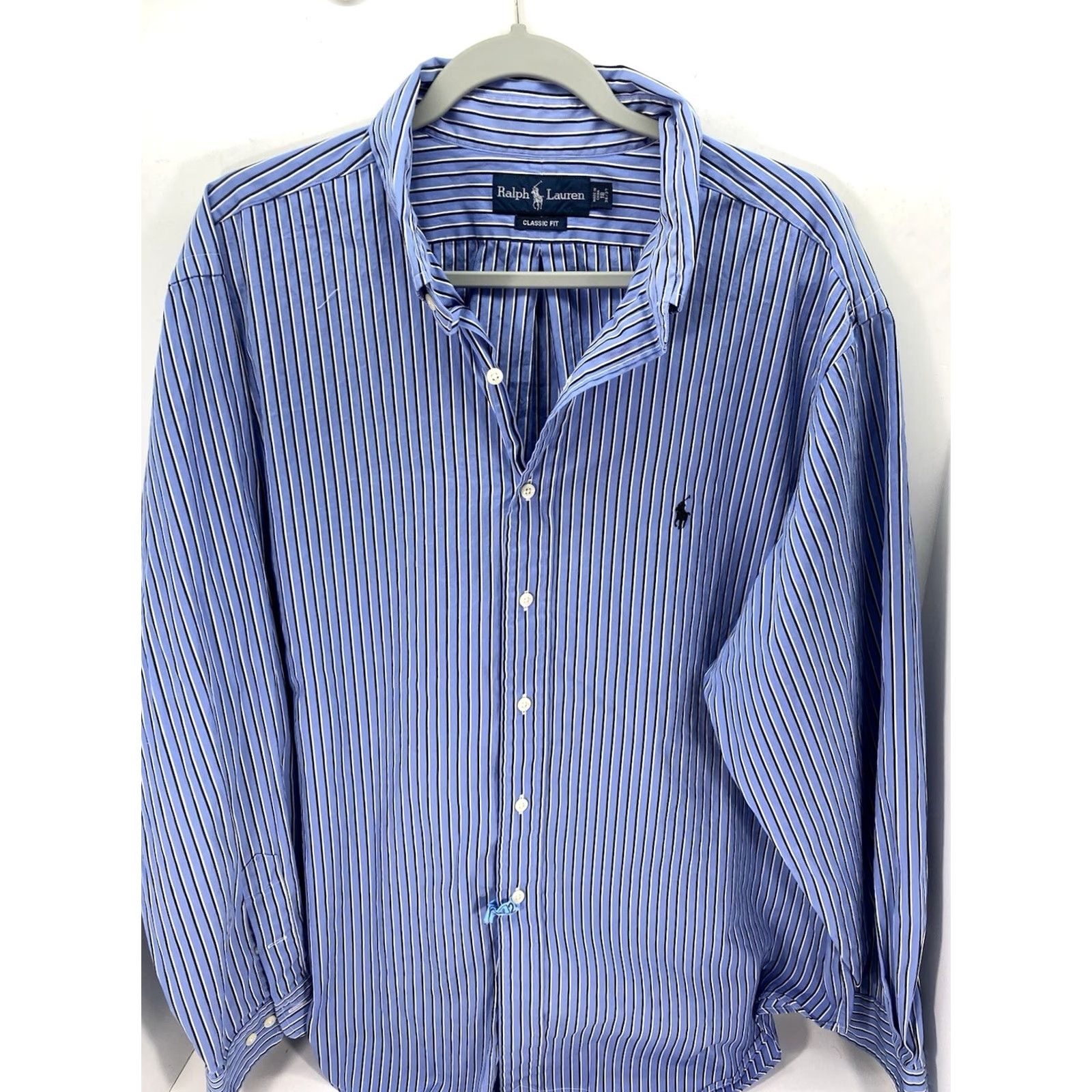 Ralph Lauren Ralph Lauren Shirt Men 2XL Blue Stripe Button Long Sleeve Cotton Casual Classic Fit Shirt Size US XXL / EU 58 / 5 - 2 Thumbnail