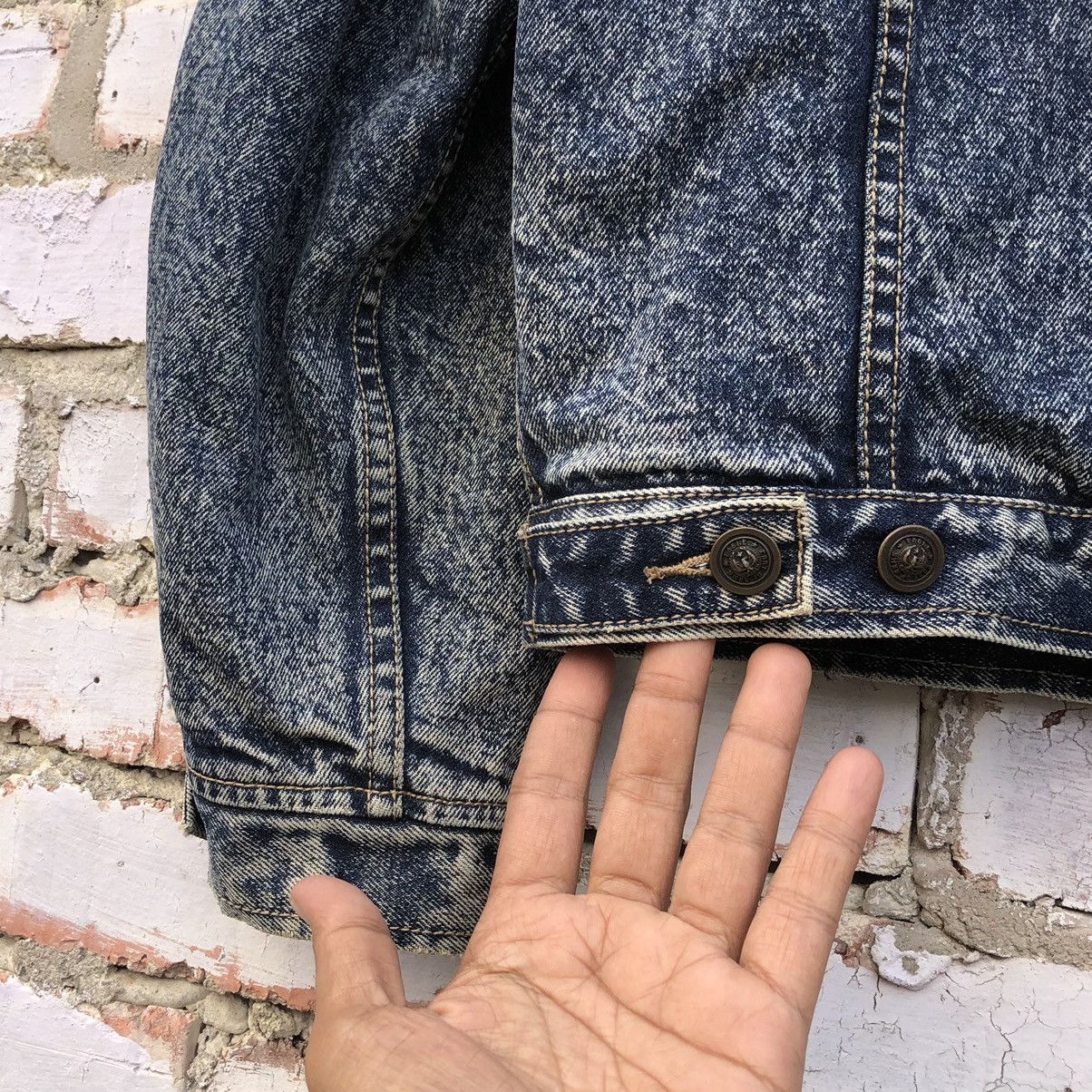 Vintage Vintage Denim Blue washed Lined Sherpa Jacket By Express Size US L / EU 52-54 / 3 - 11 Thumbnail