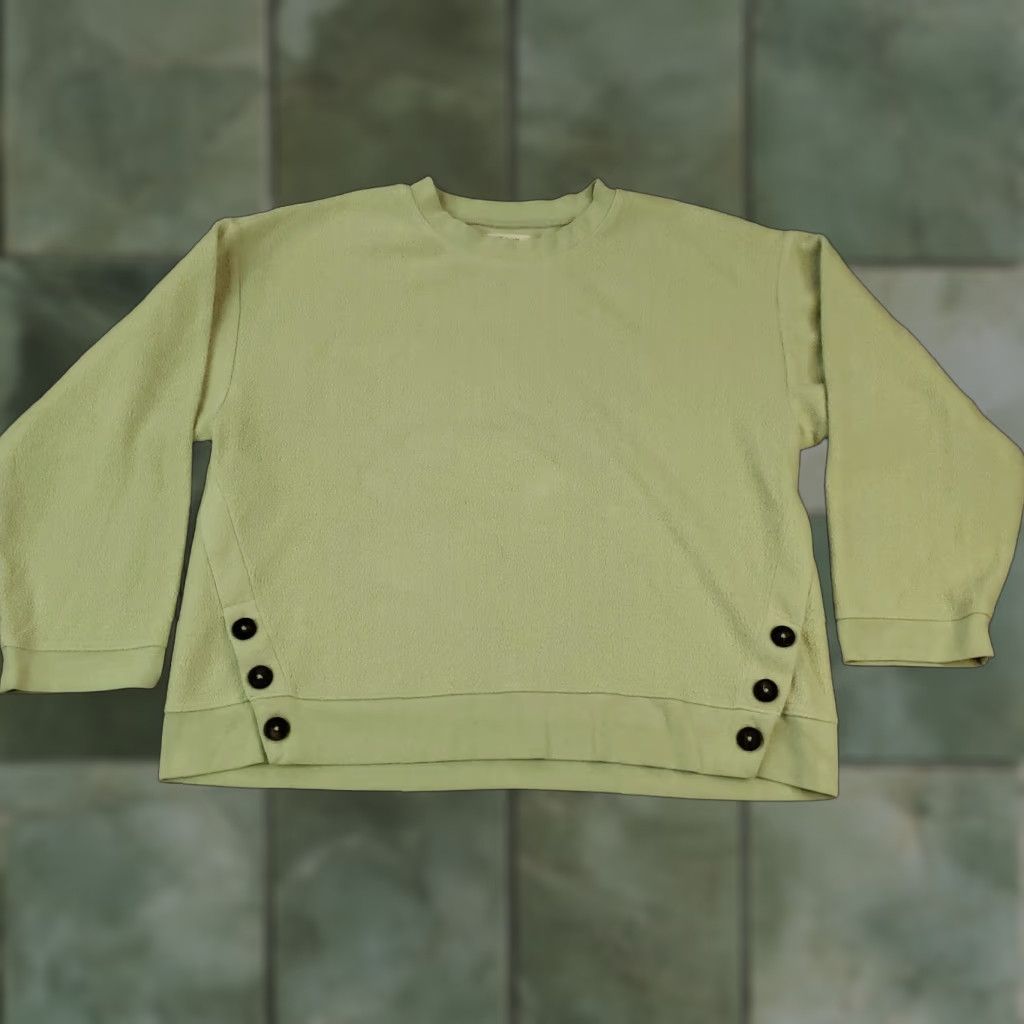 Madewell Madewell Green Pullover Fleece Sweater Womens Medium Long Sleeve Casual Crew Neck Size M / US 6-8 / IT 42-44 - 1 Thumbnail