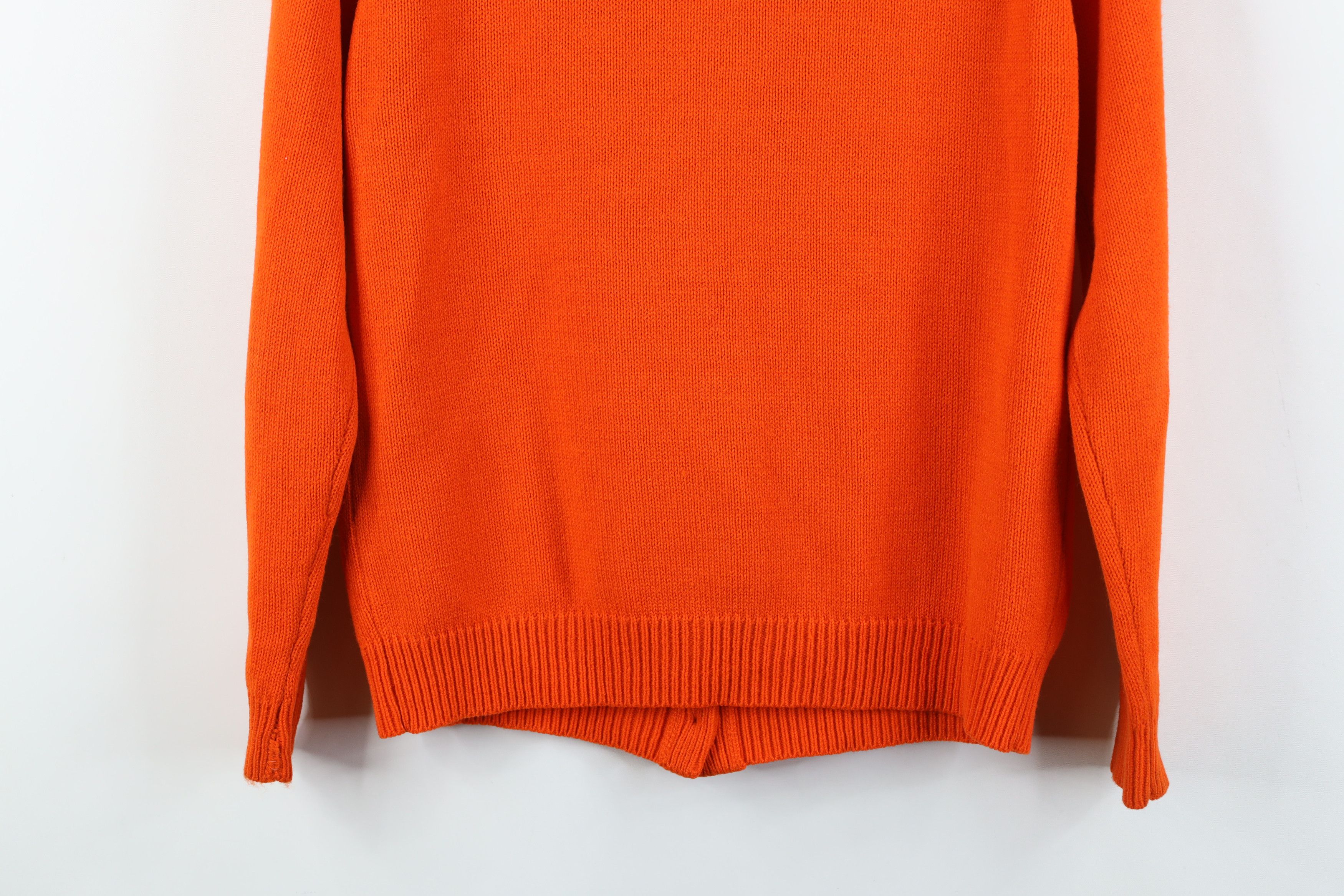 Vintage Vintage 60s Streetwear Cable Knit Cardigan Sweater Orange Size XS / US 0-2 / IT 36-38 - 12 Thumbnail