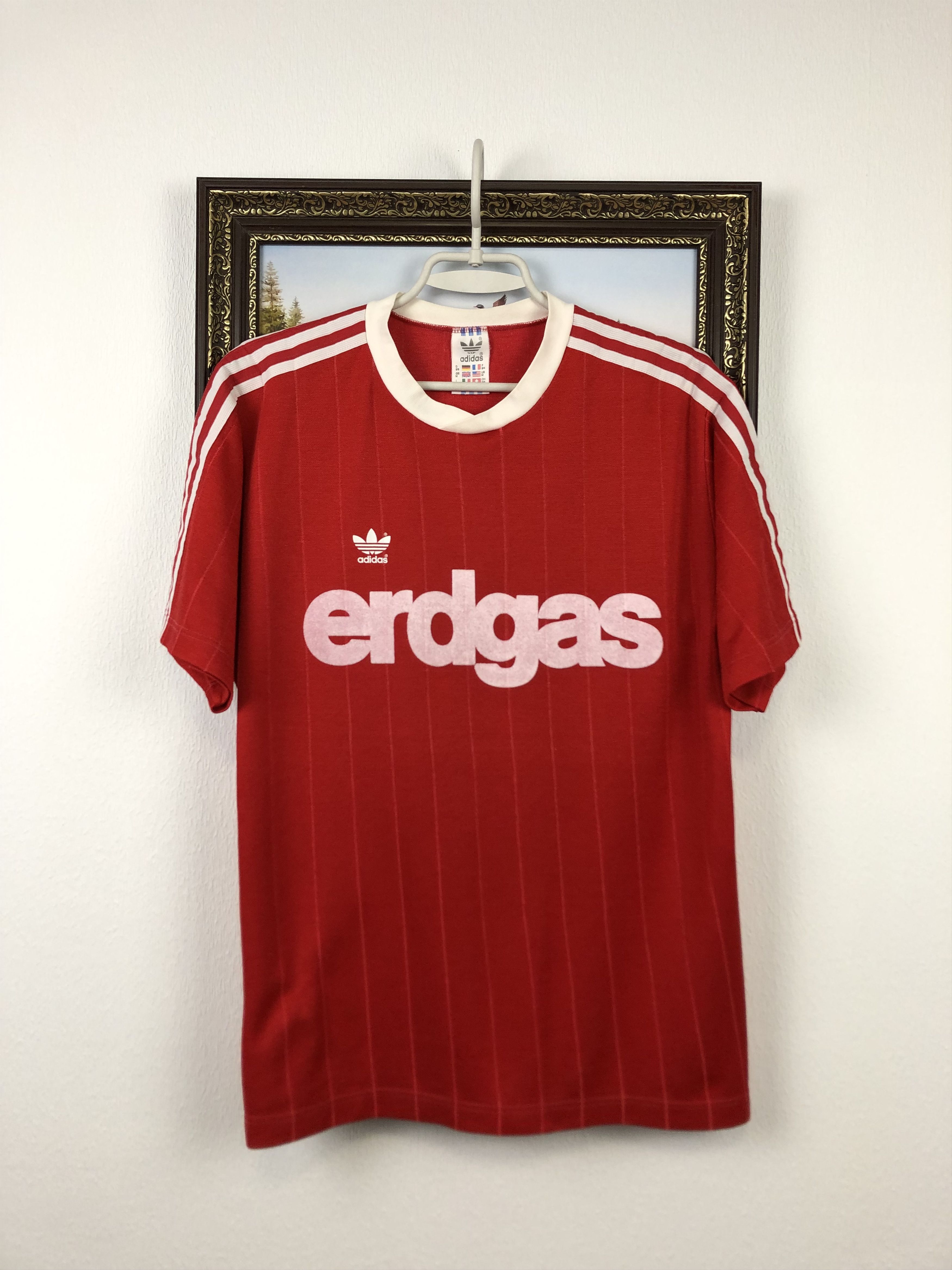 image of Adidas x Soccer Jersey Vintage 80's Borussia Mönchengladbach Football Shirt Jersey in Red (Size Med