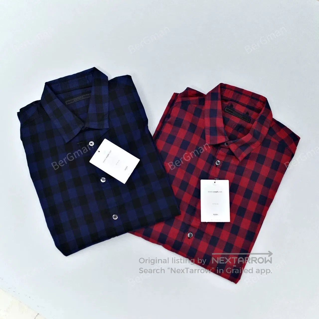 Sophnet. SOPHNET. Indigo Plaid B.D Shirt. Size US L / EU 52-54 / 3 - 5 Thumbnail