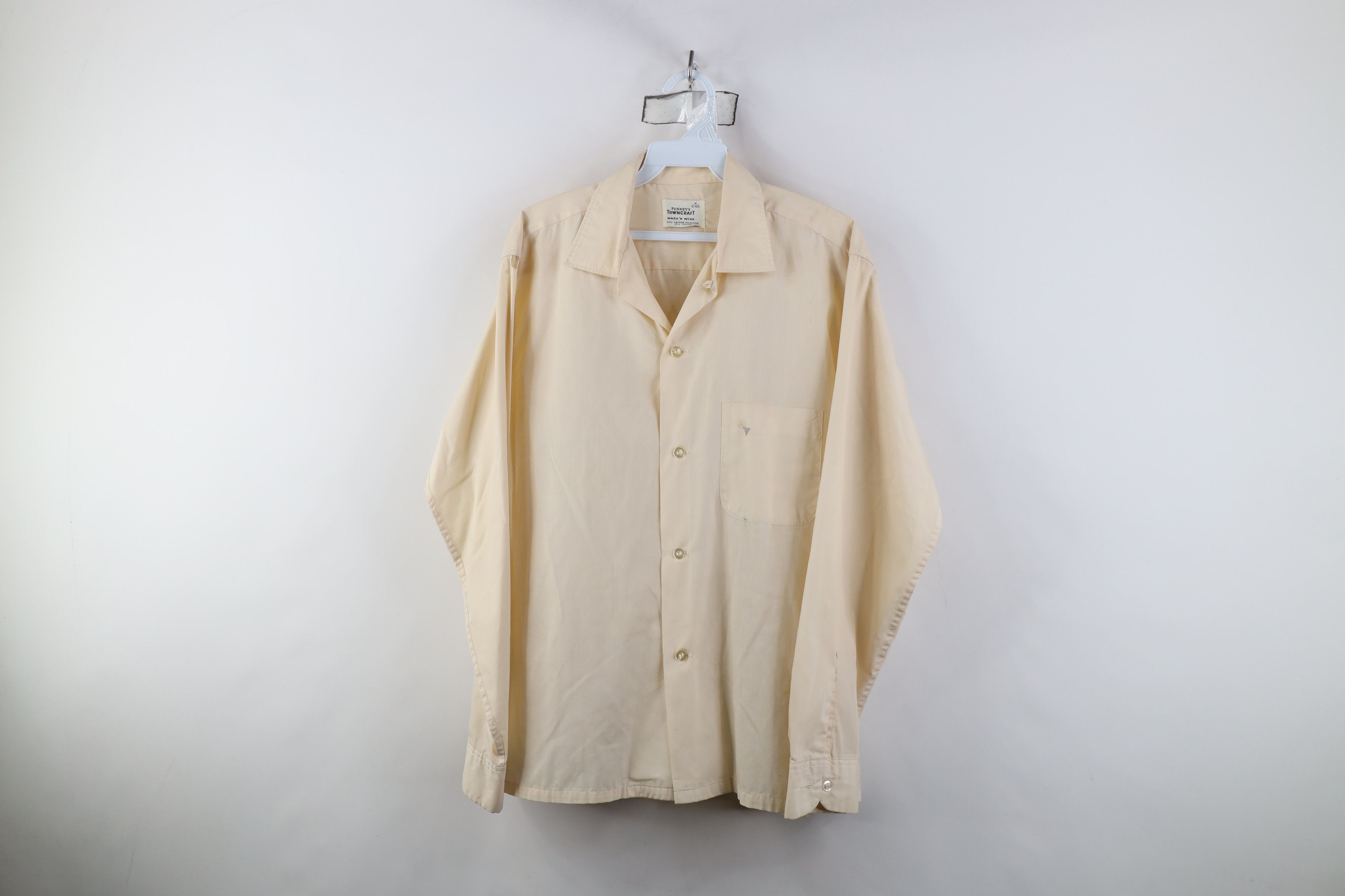 Vintage Vintage 50s Penneys Looped Collar Button Shirt Beige Size US M / EU 48-50 / 2 - 1 Thumbnail