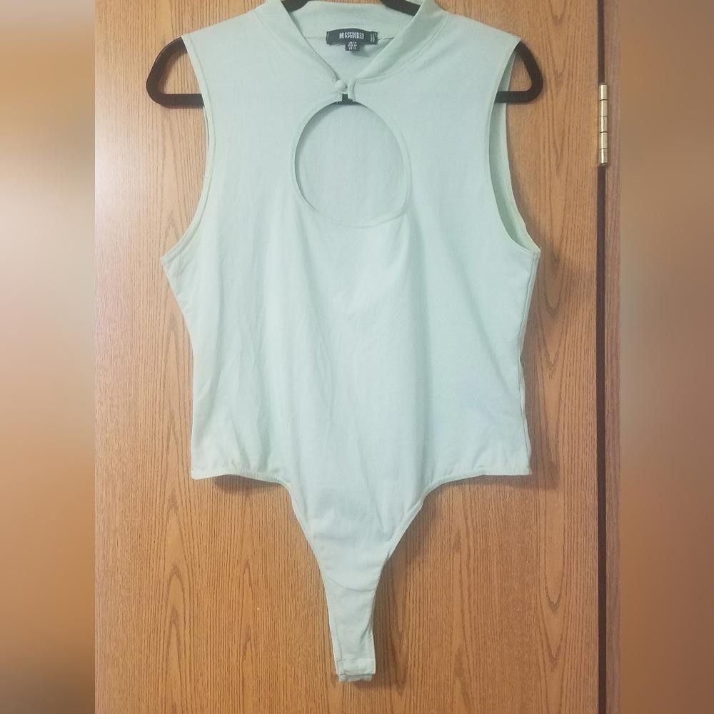 Designer Missguided Mint Green Sleeveless Bodysuit Size 14 Size XL / US 12-14 / IT 48-50 - 1 Thumbnail