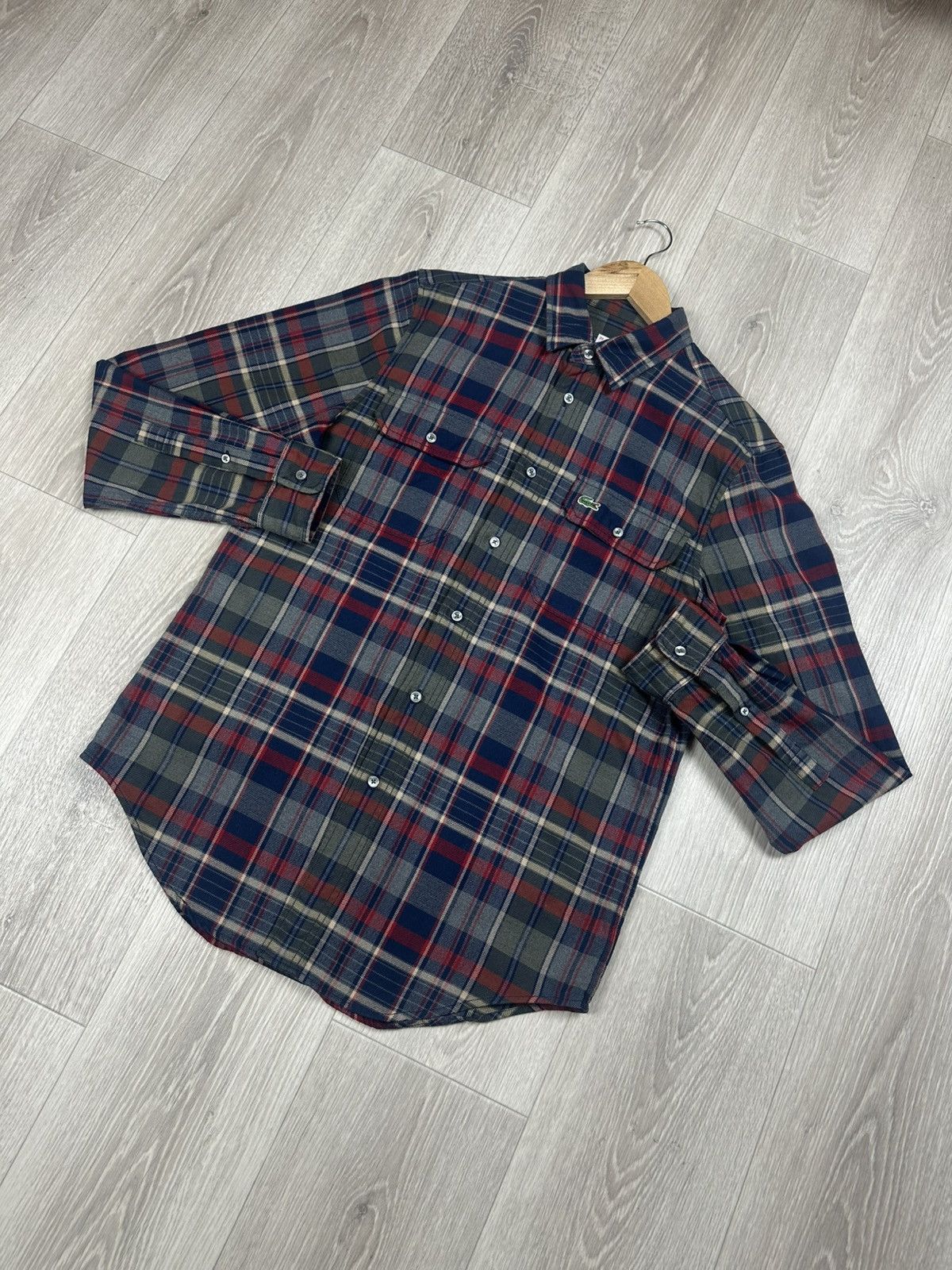 Flannel × Lacoste Vintage Lacoste Flannel Checkered Shirt Button Up Size US L / EU 52-54 / 3 - 3 Thumbnail