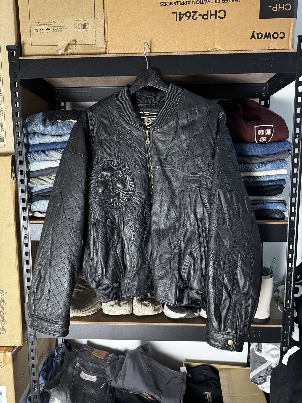 Designer × Vintage Vintage designer mazzoni leather jacket zeuspattern thread Size US XL / EU 56 / 4 - 1 Thumbnail
