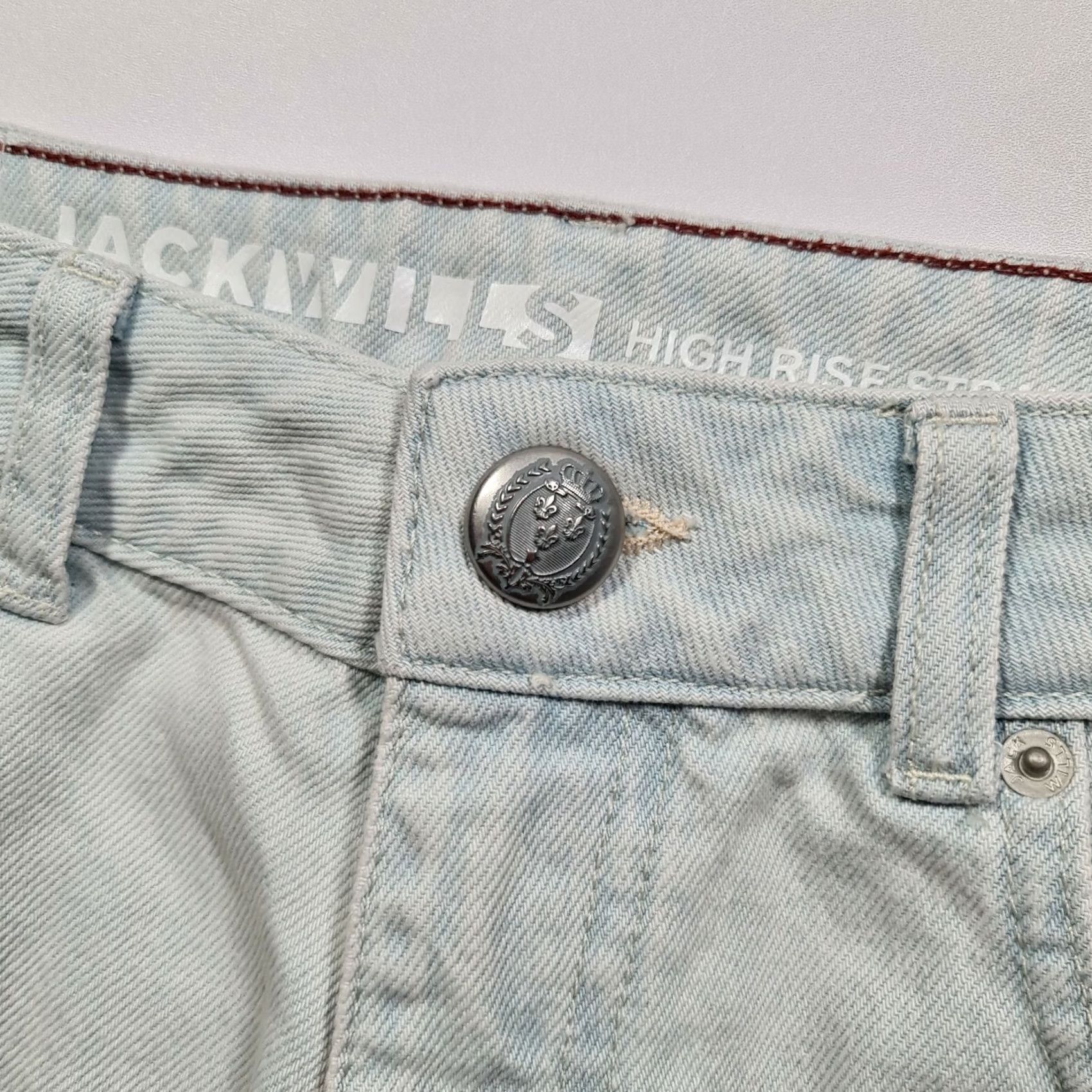 Jack Wills Jack Wills Jeans Blue 26 Regular 31in Inside Leg High Rise Straight Leg Denim Womens Maddison City Modern Logo Pockets 100% Cotton Size 24" / US 00 / IT 34 - 3 Thumbnail