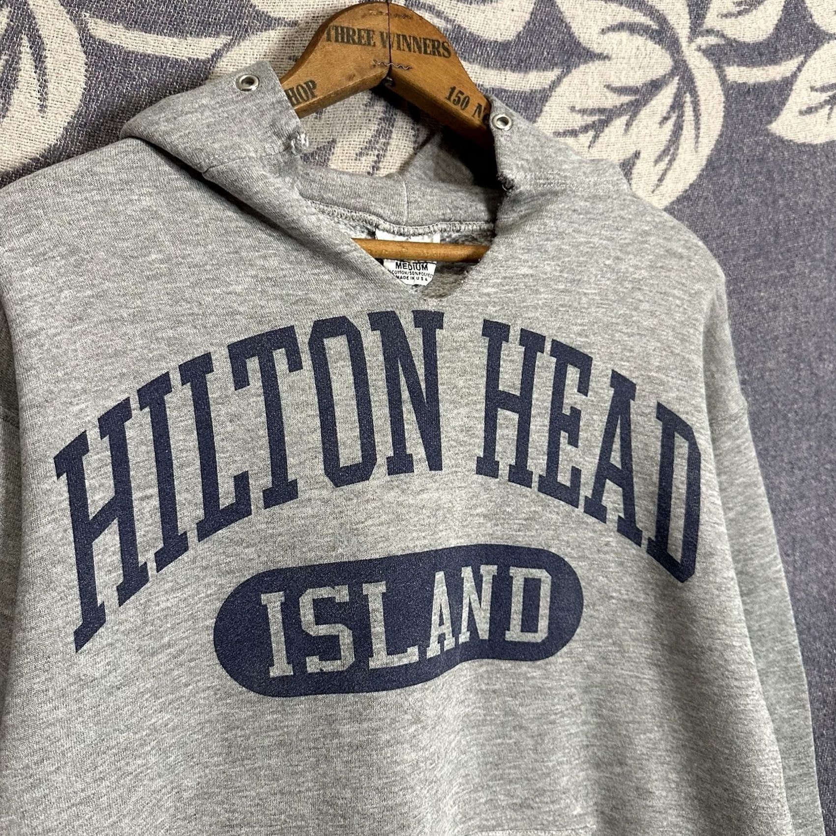 Vintage VINTAGE The Cotton Exchange Hoodie Mens M Gray USA Made Distressed Pocket Pullover Cotton Blend Hooded Regular Size Shirt? Size US M / EU 48-50 / 2 - 2 Thumbnail