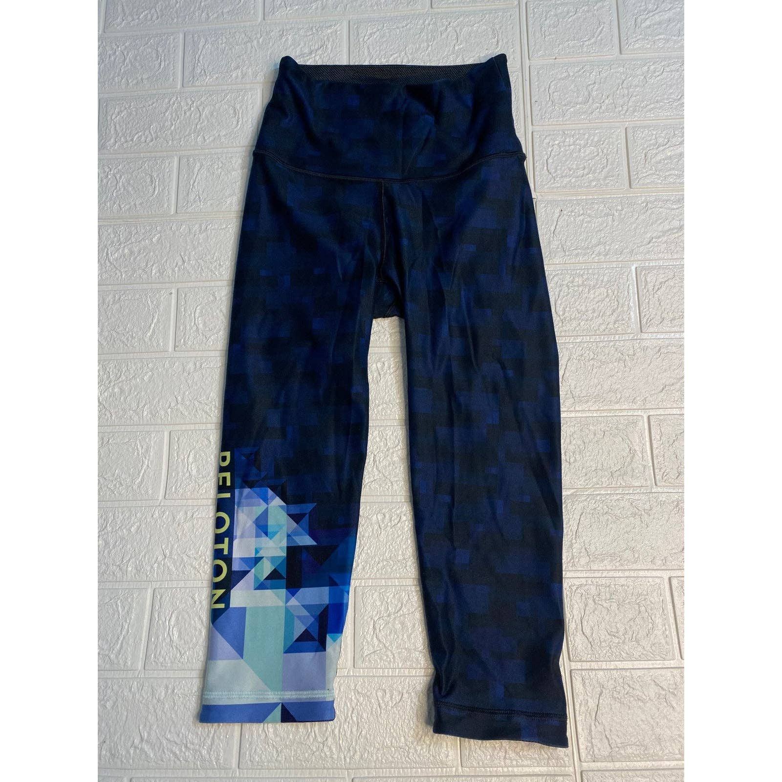 Other Peloton X WITH Blue Pyramid High Waisted Cropped Leggings Size 27" / US 4 / IT 40 - 2 Thumbnail