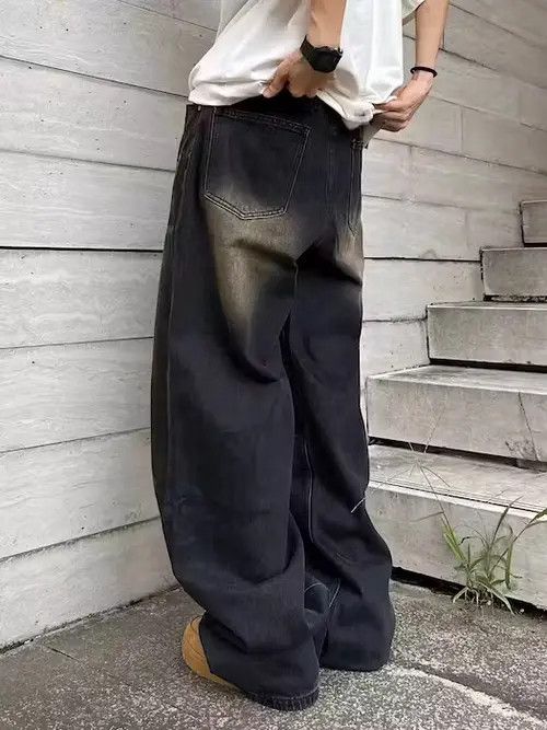 Japanese Brand VIBE Vintage wash textured design baggy jeans Size US 34 / EU 50 - 8 Thumbnail