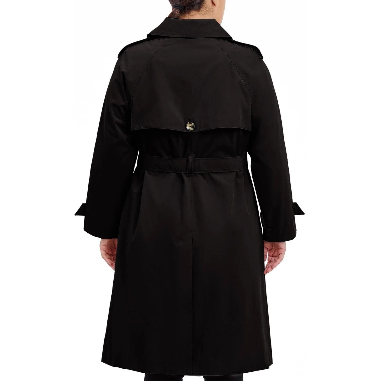 London Fog London Fog Women's Double Breasted Trench Coat w/ Belt Black Size L / US 10 / IT 46 - 2 Thumbnail