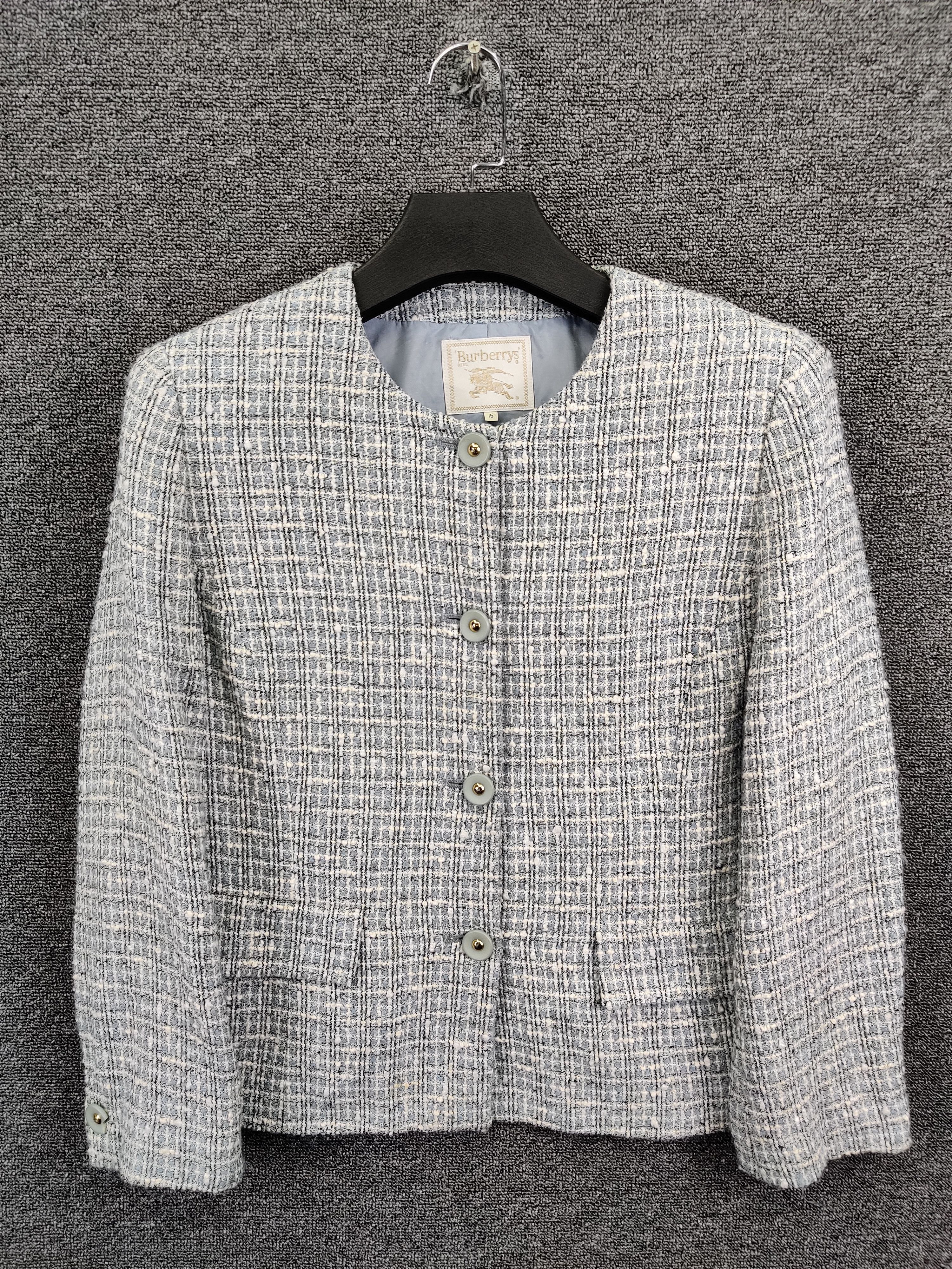 Burberry Vintage Burberrys Wool Tweed Button Jacket Size US M / EU 48-50 / 2 - 1 Thumbnail