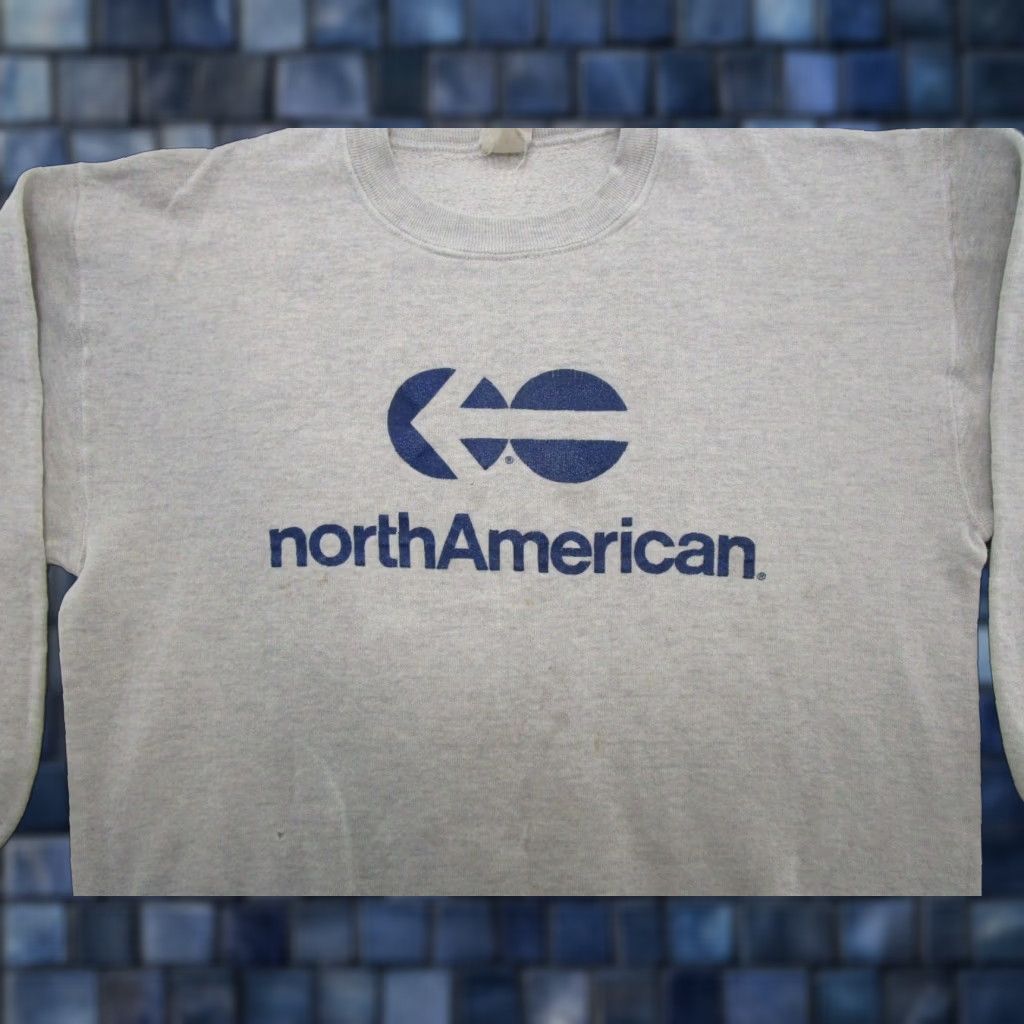 Spell VINTAGE 90s North American Airlines Sweatshirt XL Gray Mens Pullover Hooded 90s Swingster Size US XL / EU 56 / 4 - 1 Thumbnail