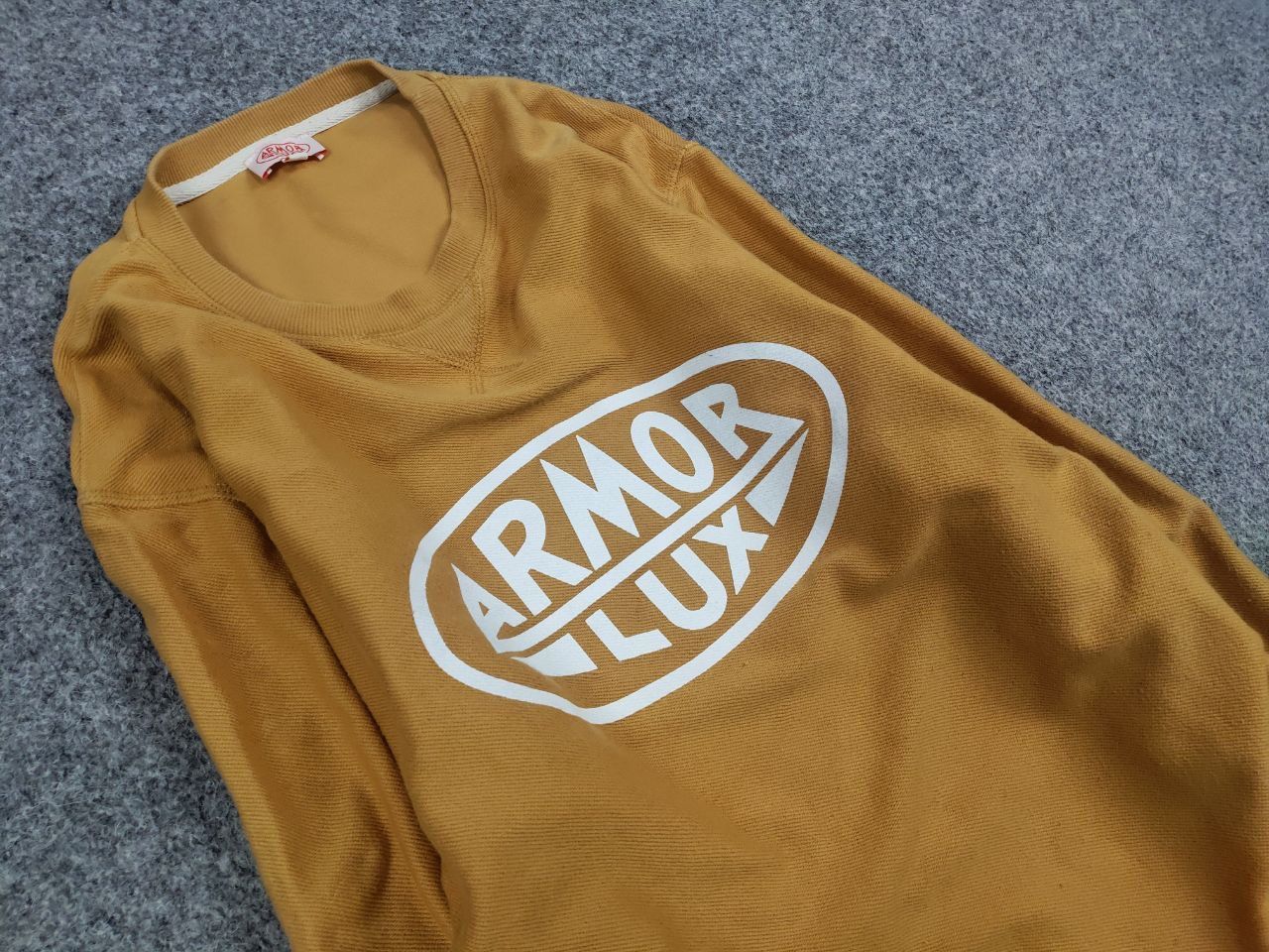 Armor-Lux Armor Lux Design Orange Circle Logo Crew Check Sweatshirt Size US XL / EU 56 / 4 - 12 Thumbnail